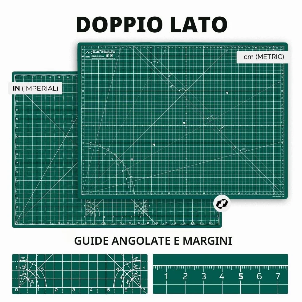 La Canilla Tappetino di Taglio Autorigenerante A2 60x45 cm 24x18" Piano Antitaglio per Cucito Patchwork Modellismo