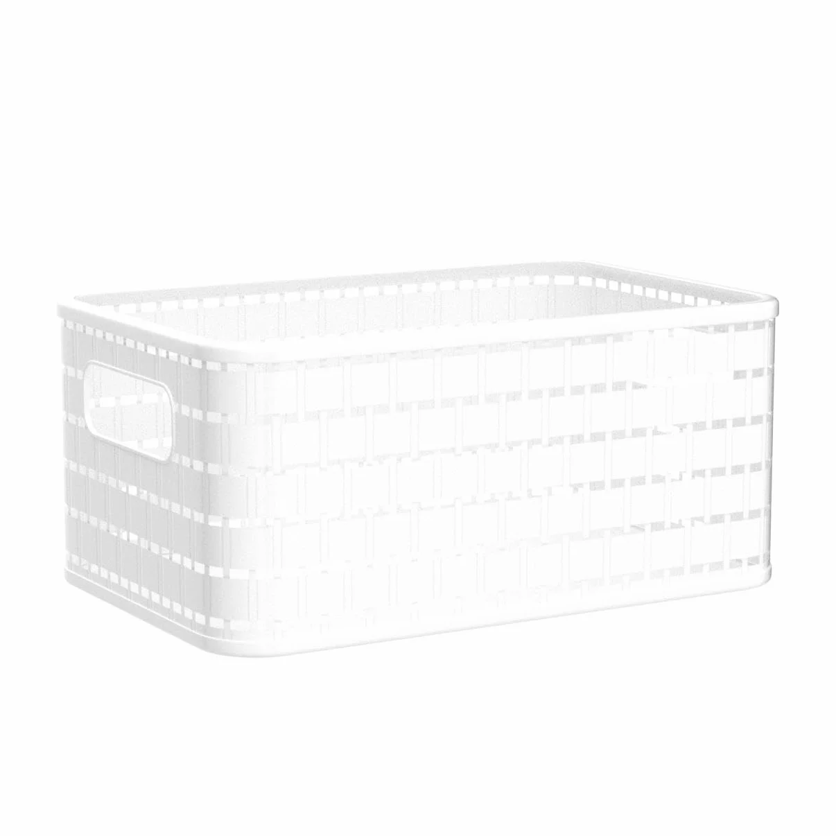 Rotho Country Set di 3 Scatole in Rattan-Look, Plastica PP, Bianco, 28x18.5x12.6 cm