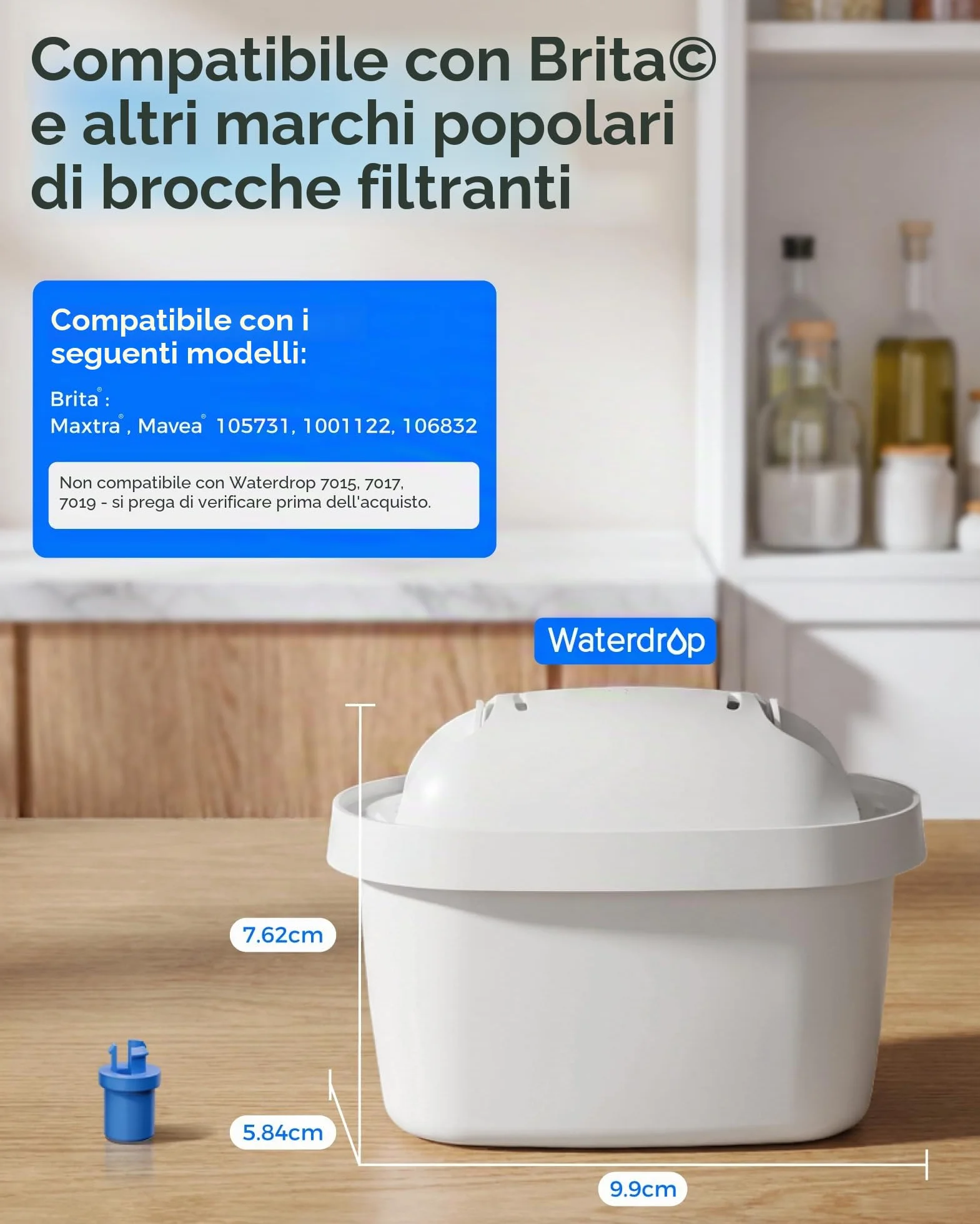 Waterdrop Filtri Compatibili Brita Maxtra+ Plus Maxtra Pro All-in-1 Ridurre PFAS PFOA PFOS TÜV SÜD NSF Certificata 12