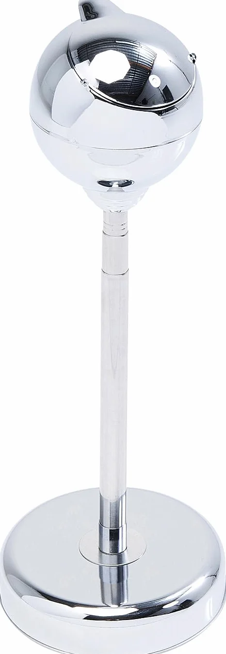 Kare Design Spheric portacenere a stelo argento acciaio inox 72cm altezza regolabile coperchio chiudibile