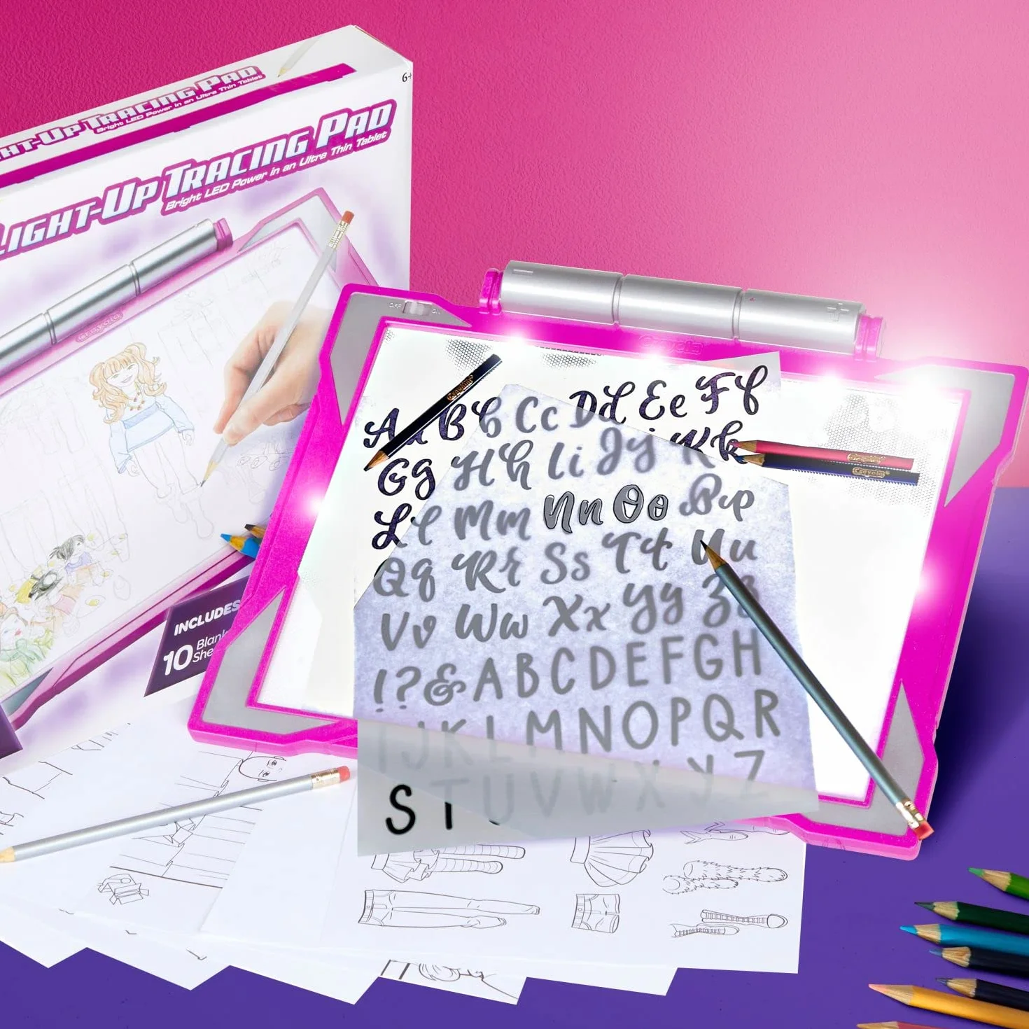 Crayola Lavagna Luminosa per Disegnare, Tavoletta Grafica Portatile, Più di 100 Immagini, Gioco Educativo 6+