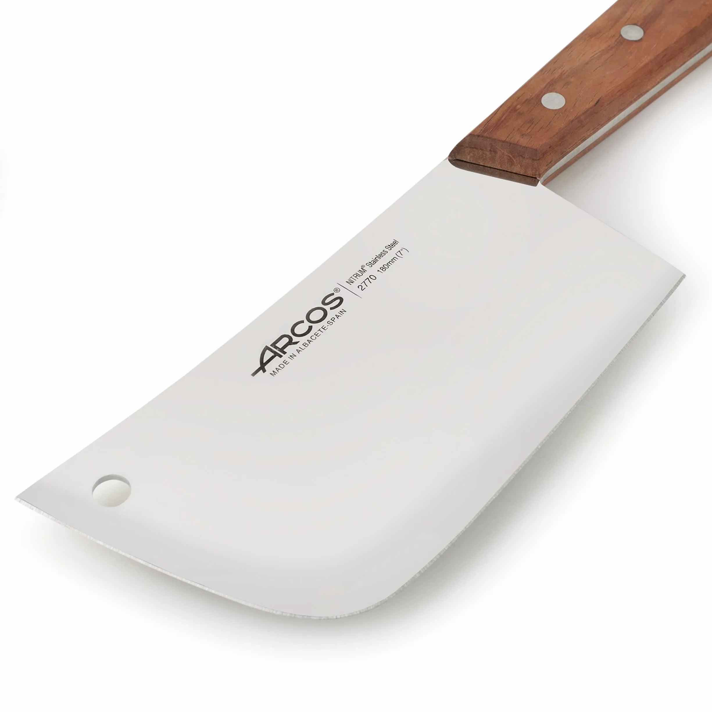 Arcos Serie Atlantico Mannaia da Cucina Lama Acciaio Inossidabile Nitrum 180 mm 380 gr Manico Legno Palissandro