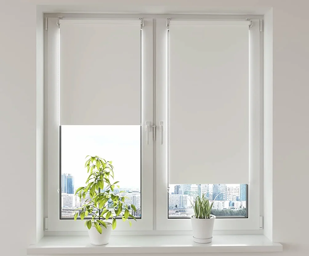Sonello Tenda a rullo oscurante Klemmfix senza Forare 50cm x 130cm crema, Blackout