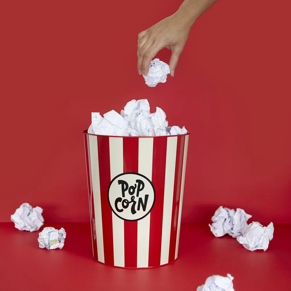 Balvi Cestino Carta Popcorn Rosso Beige Metallo