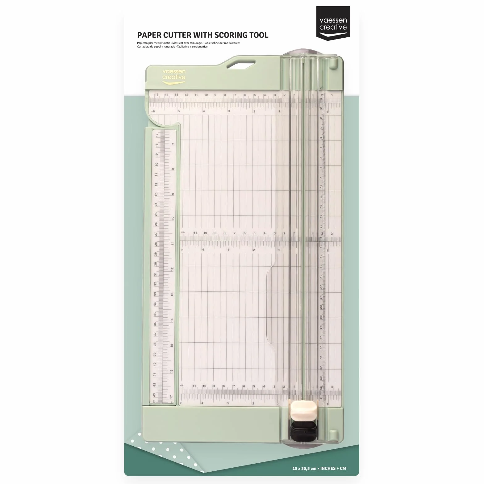 Vaessen Creative Set Creativo Taglierina per Carta 15,2 x 30,5 cm - Incluso Perforatore per Angoli 3 in 1-4-7-10 mm - Ideale per Biglietti, Fai da Te, Scrapbooking e Scatole Regalo - Design Sicuro