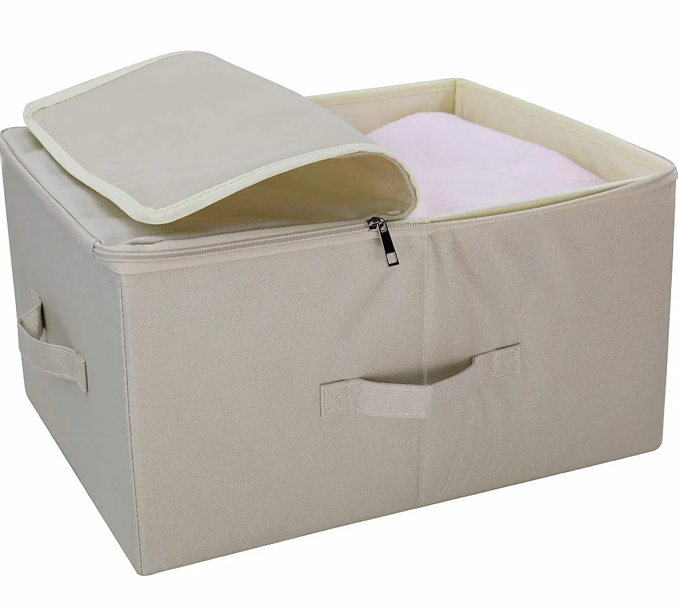 iwill CREATE PRO Jumbo Pieghevoli Contenitori di Stoccaggio con Lid, Beige, Confezione 2