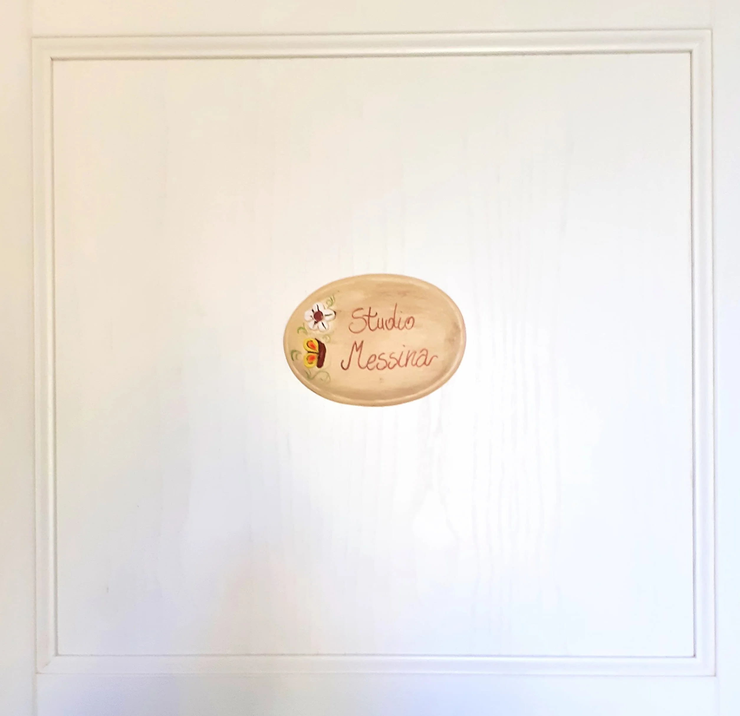 Le Ceramiche del Re Targa per Porta Personalizzabile in Ceramica - Margherite - Targa Porta Ingresso Casa