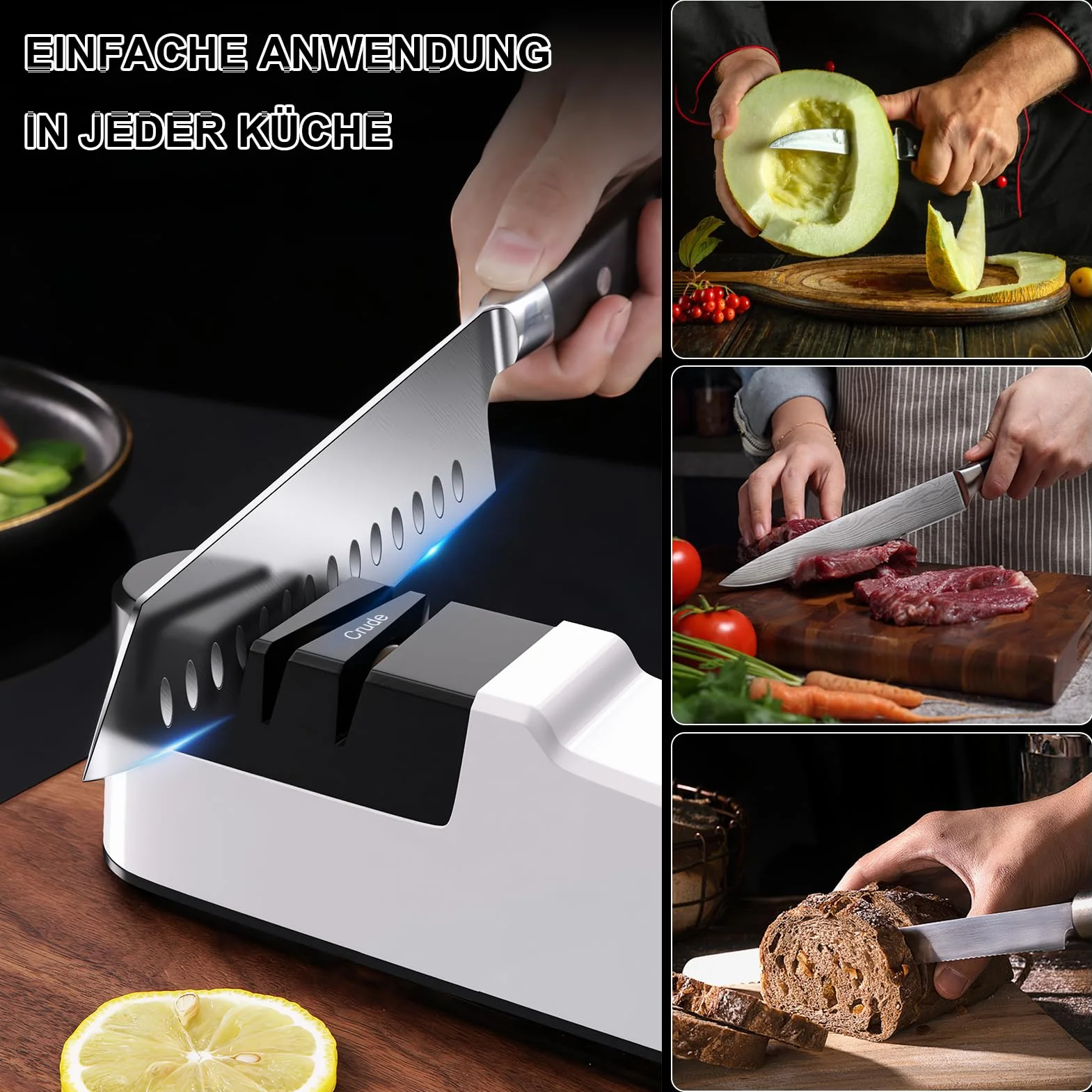 Affilacoltelli Elettrico Professionale di Alta Precisione SOARFLY per Coltelli da Cucina