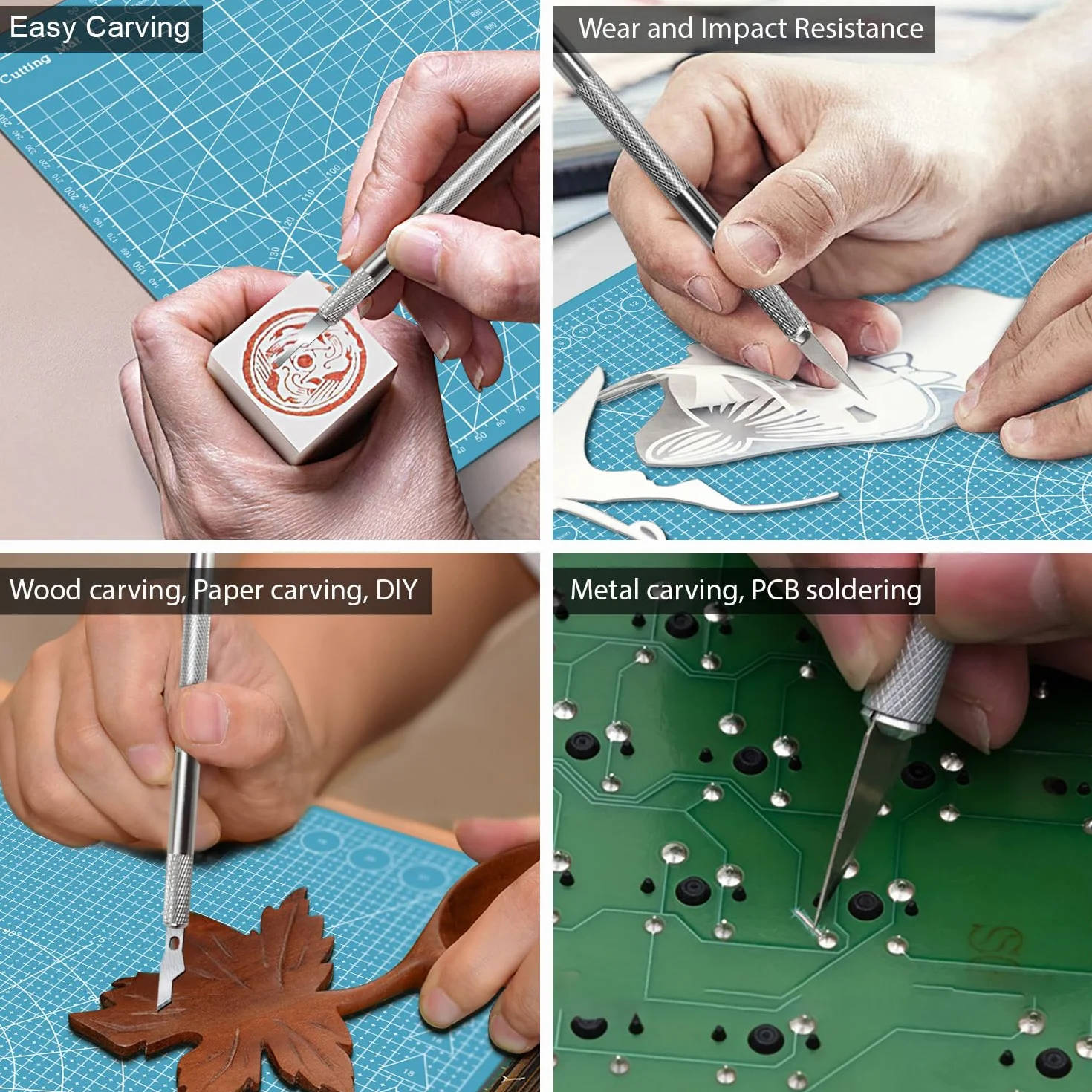Miuzei Set Tappetini Taglio A3 Auto-cicatrizzante Disegno Cutter Bricolage Azzurro