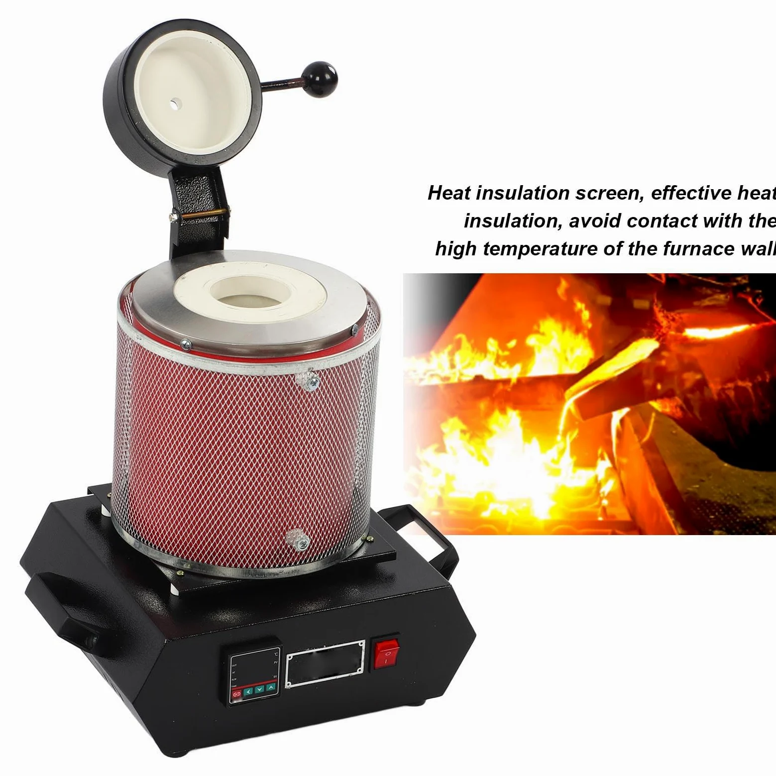 Kit Forno di Fusione, Forno di Fusione Dell'Oro 3 Kg, Forno di Fusione Elettrico per Gioielli in Metallo Oro Argento (Spina europea 220 V)