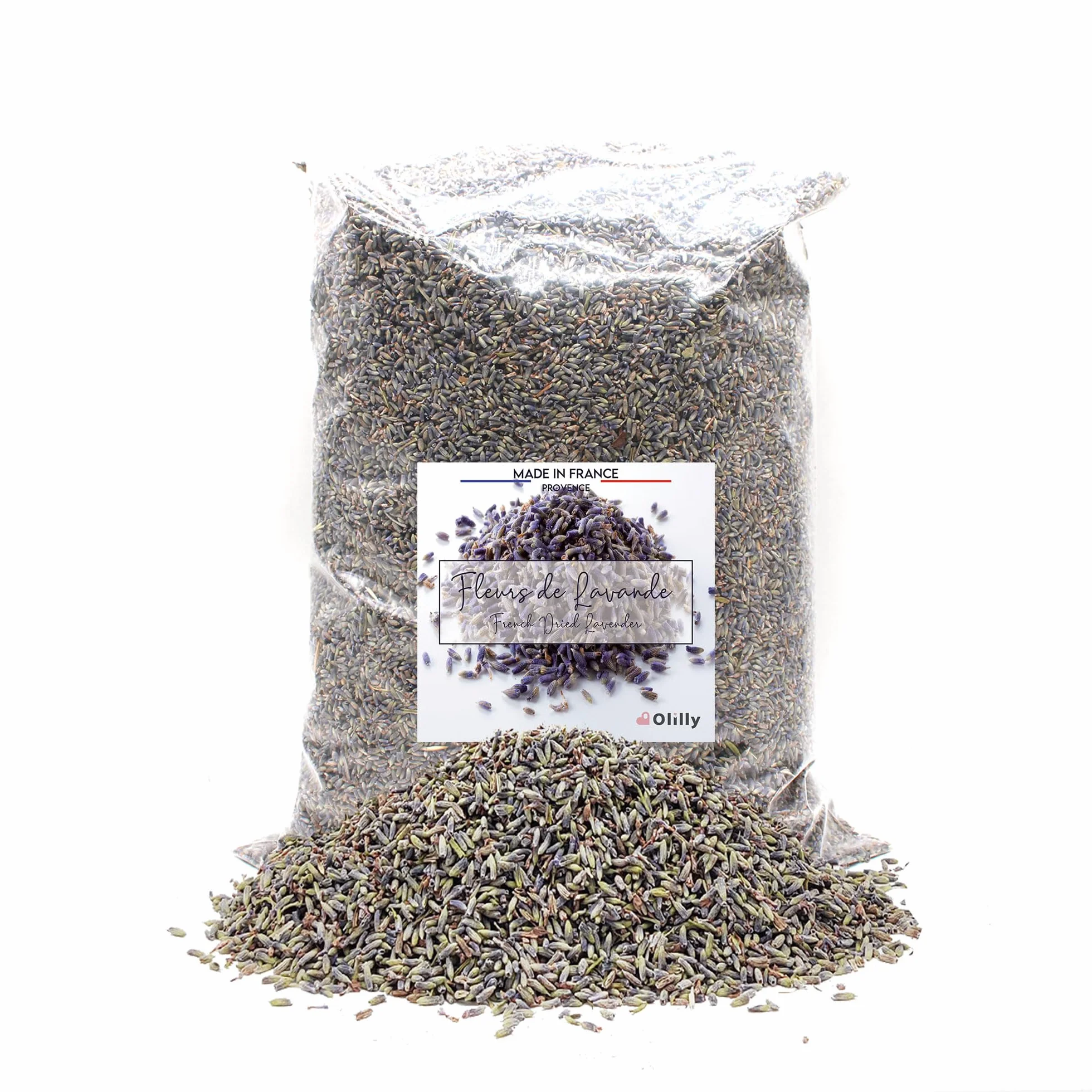 OLILLY Raccolta 2025-500 Grammi - Fiori di Lavanda Essiccati di Provenza (Lavandin Grosso, 500 Grammi)