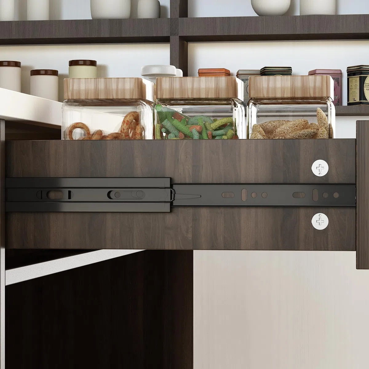 Isola da cucina marmorizzata - mobile 2 cassetti, tavolo da colazione, bar e ripiani MDF 75x140x92 cm
