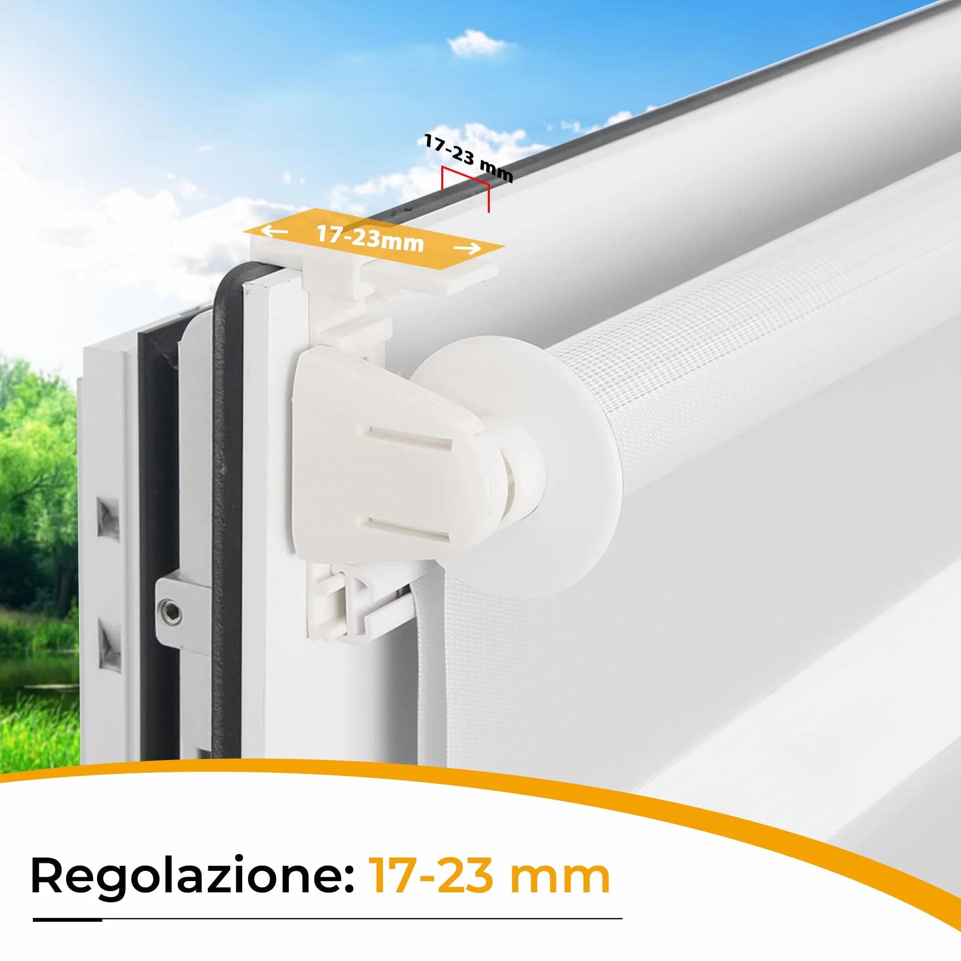 HOMEDEMO Tenda a rullo per interni Doppio Strato Senza Foratura, 50L x 230A cm, Bianco, Oscurante Giorno e Notte