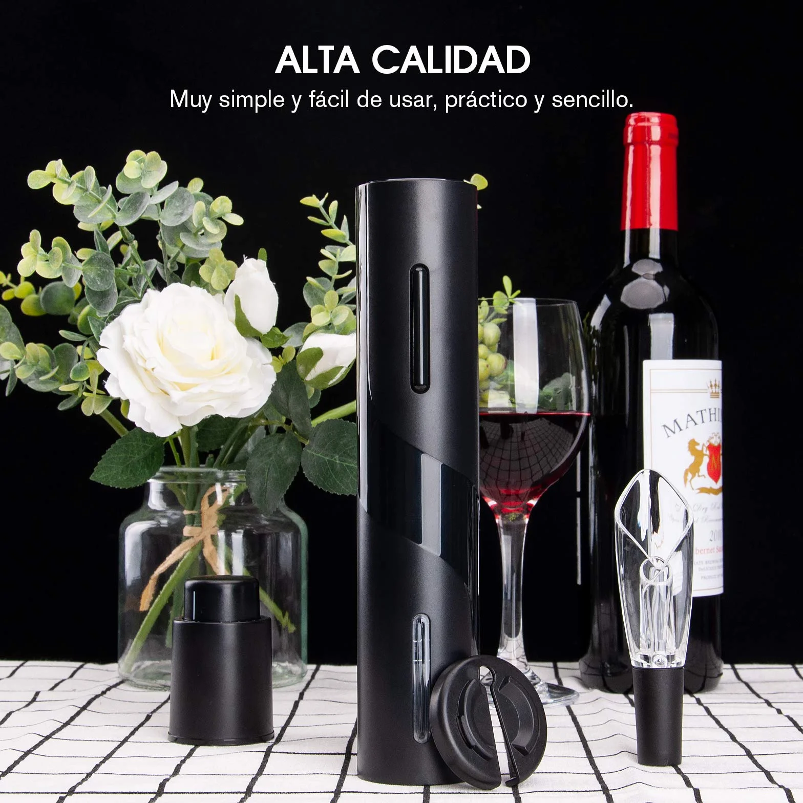 Apribottiglie di vino elettrico, set regalo con taglierina e versatore