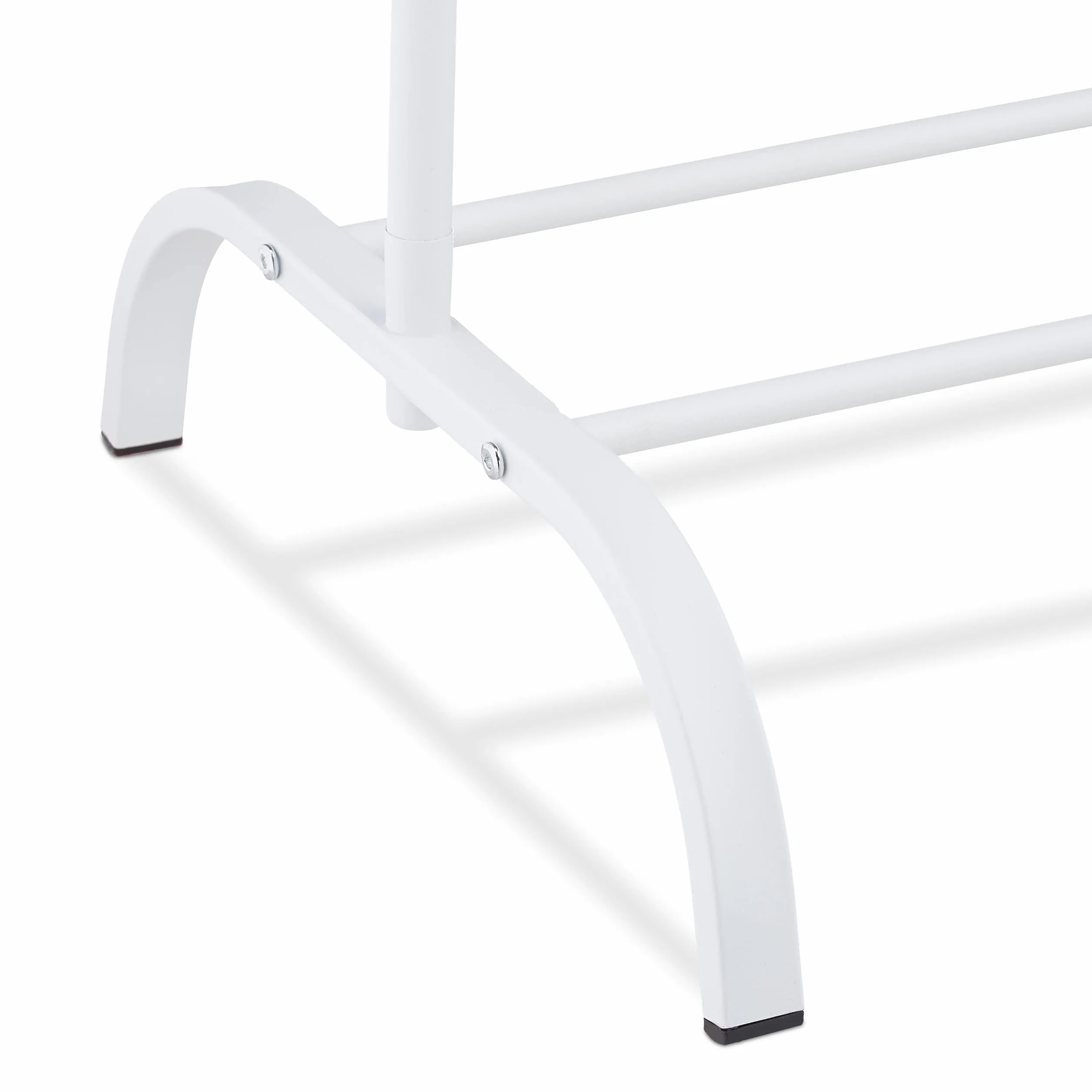 Relaxdays Stand Appendiabiti con Ripiano Porta Scarpe, Asta Attaccapanni da Camera e Ingresso, HLP: 144x60x44 cm, Bianco