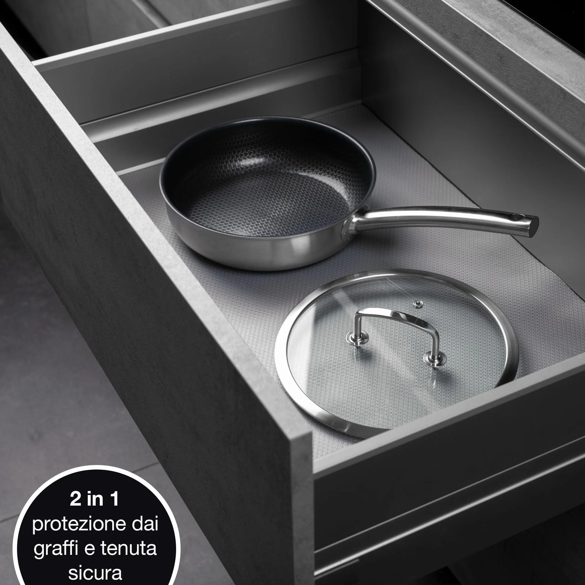Moritz & Moritz 4x Rivestimento Cassetti Cucina 50x150 cm Tappetino antiscivolo - Incl. 20 adesivi