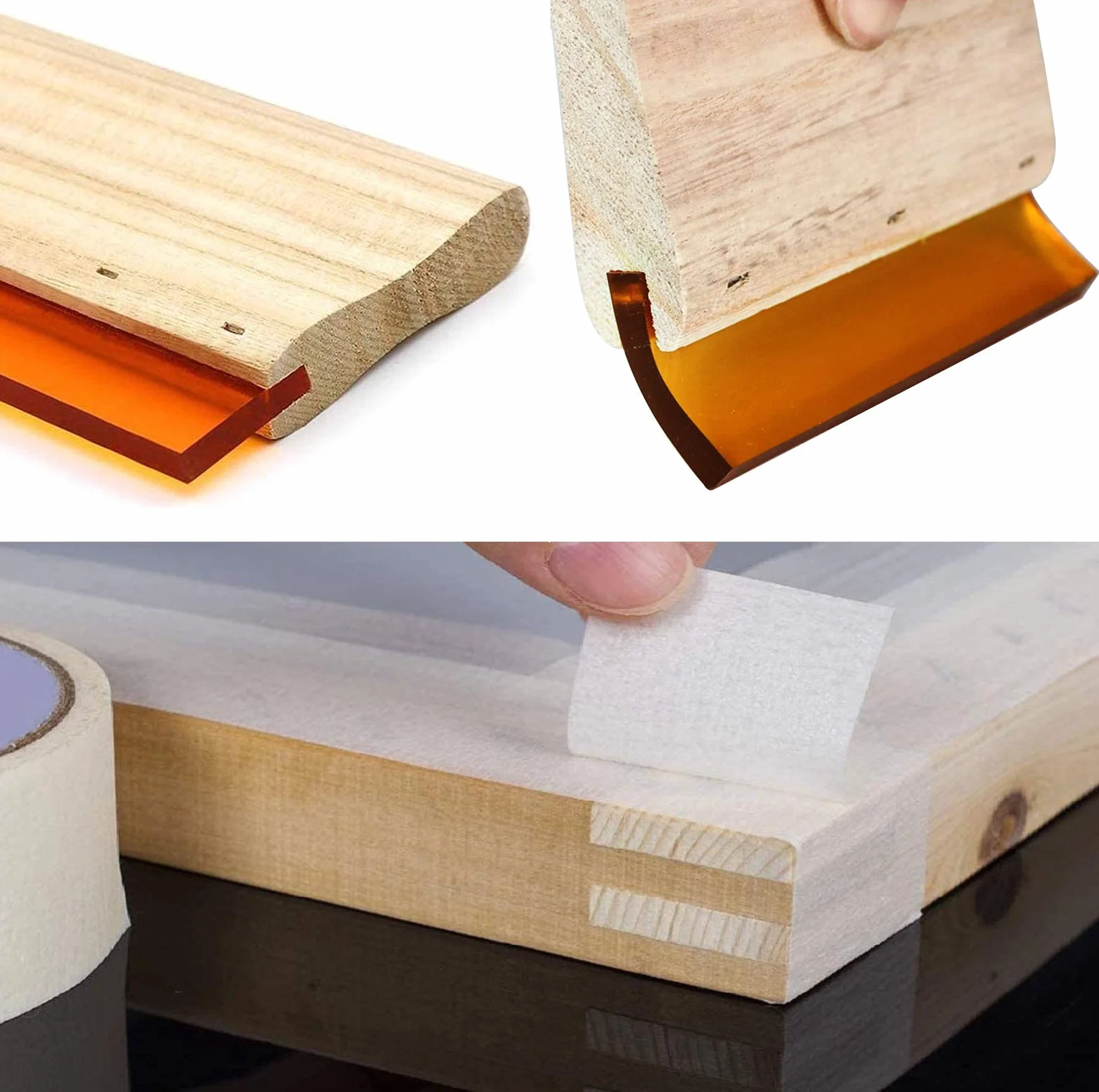 Kit per Serigrafia 9 Pezzi, Cornici in Legno, Pellicole Impermeabili, Raschietto