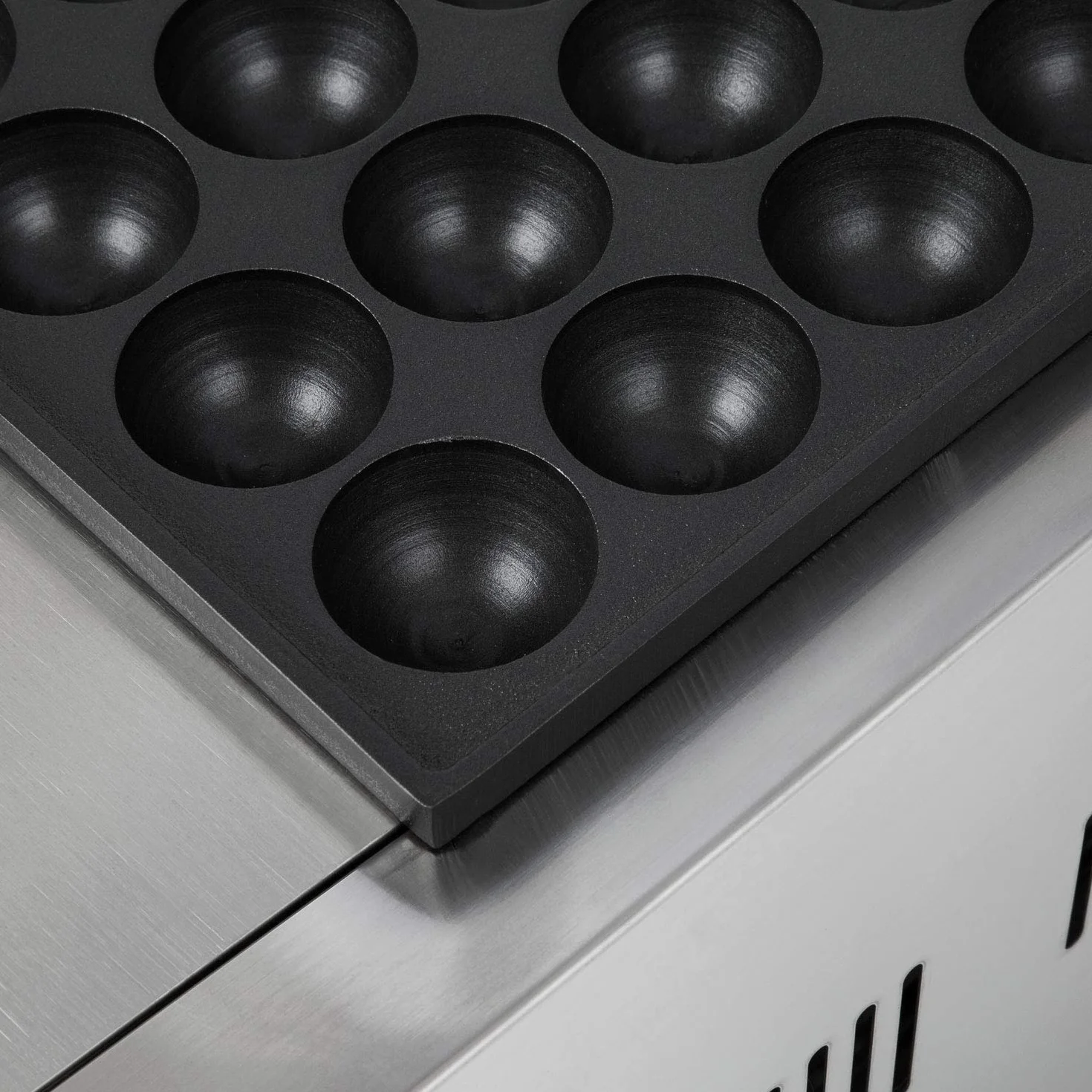 Vertes Takoyaki Maker 4000W Grill Acciaio Inox 2x300°C Piastra Ghisa Antiaderente 56 Cavità