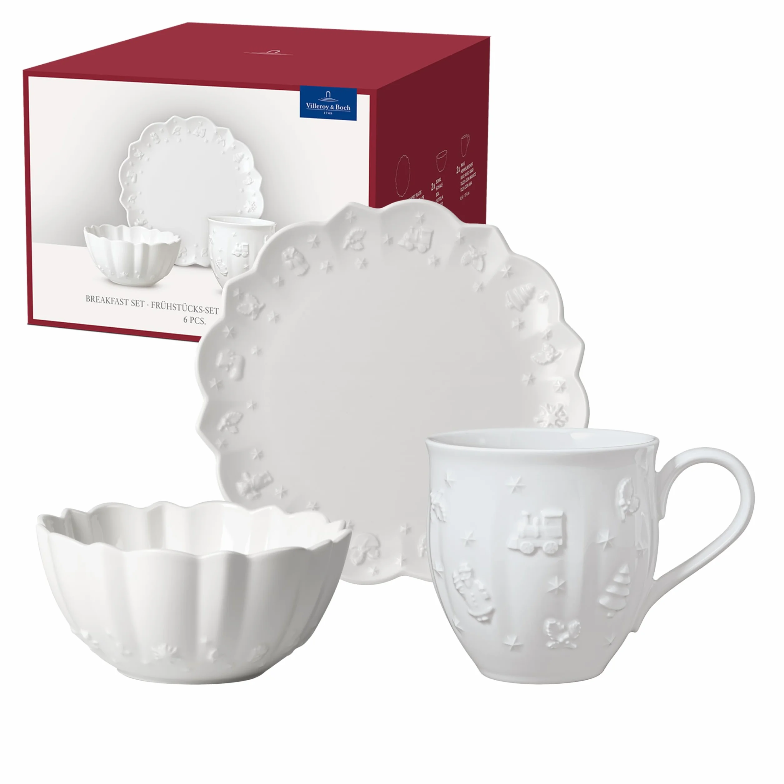 Villeroy & Boch – Toy's Delight Royal Classic servizio da caffè 6pz, piatti da colazione, ciotole per cereali, tazze, porcellana, lavabile in lavastoviglie, utilizzabile nel microonde