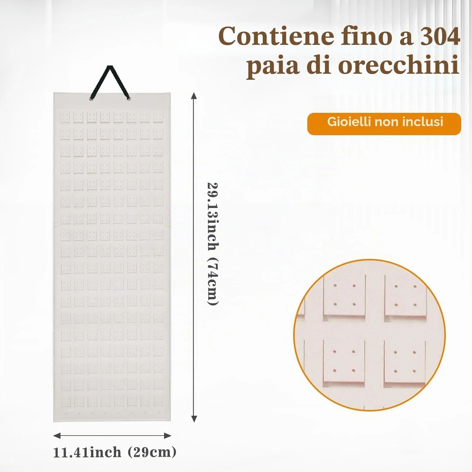 Lolalet Porta Orecchini Organizer 608 Fori Beige