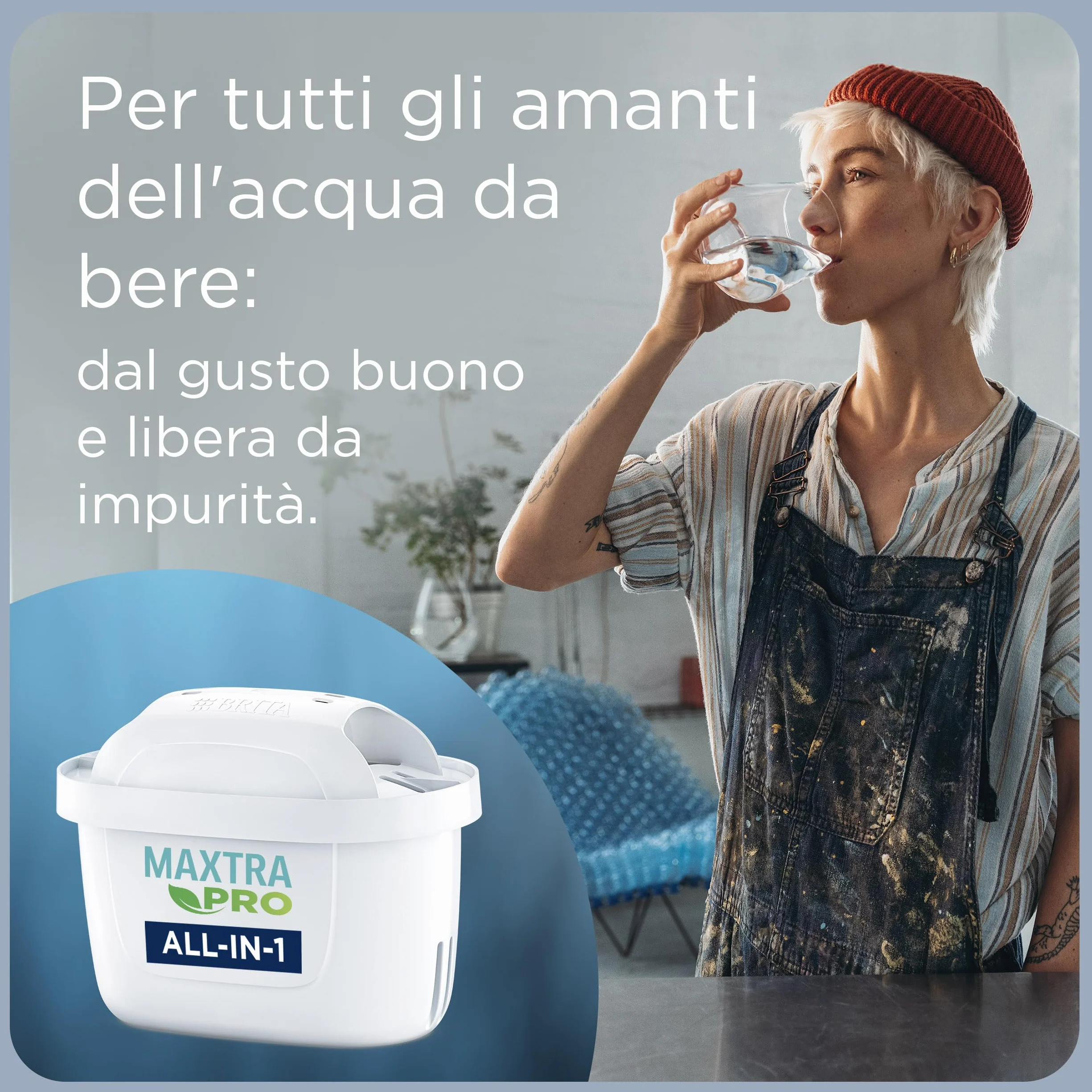BRITA Marella Blu Caraffa Filtrante Acqua 2.4L con 3 Filtri MAXTRA PRO All-in-1