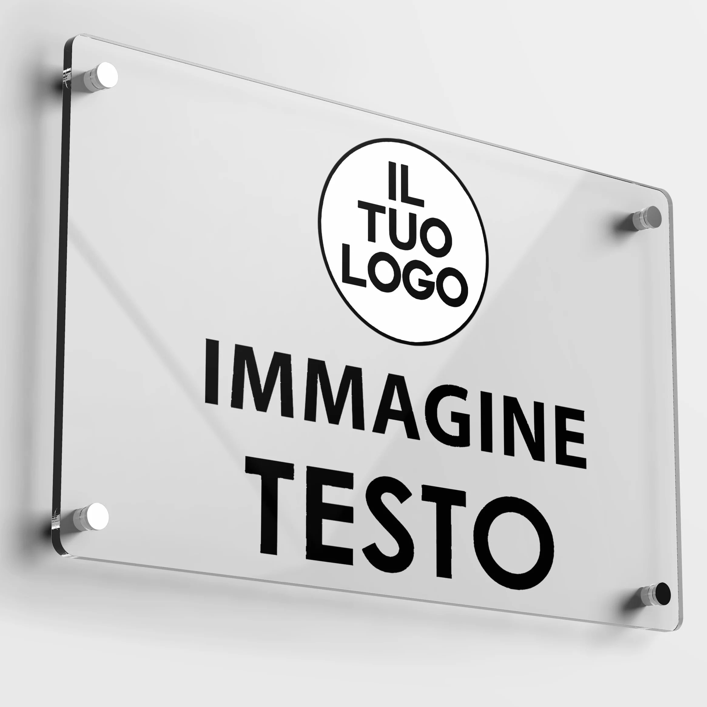 Mr Pubblicità - Targa Personalizzata Plexiglass Personalizzata, Stampata con Logo Testo o Immagine, Insegna, Cartello, Targhetta (30x20 cm)