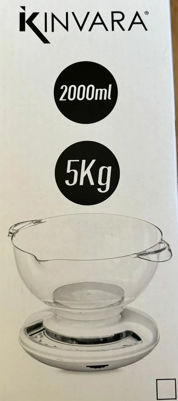 Bilancia da Cucina Meccanica Analogica 5kg con Contenitore Misuratore 2L