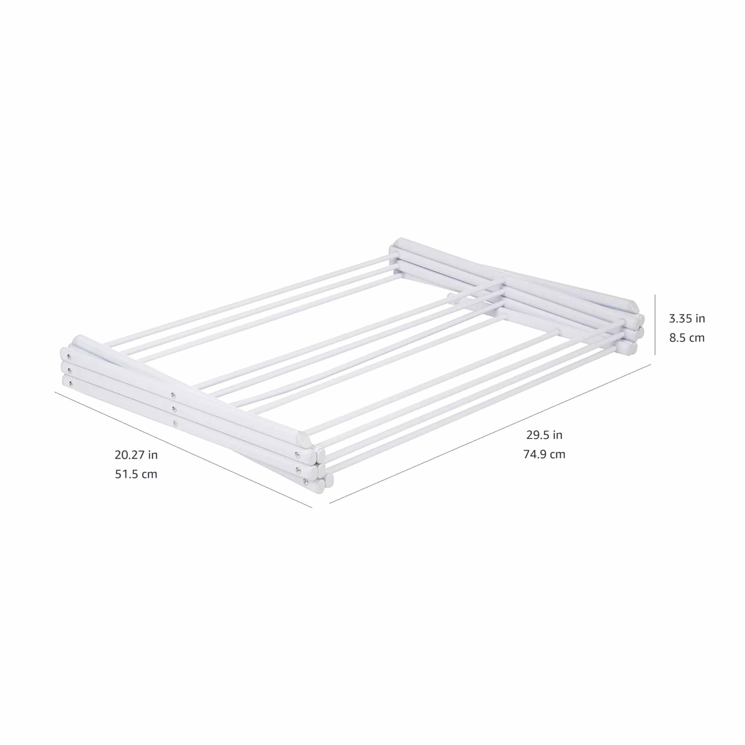 Amazon Basics Stendibiancheria pieghevole, 41,8 x 74,9 x 106,2 cm, bianco