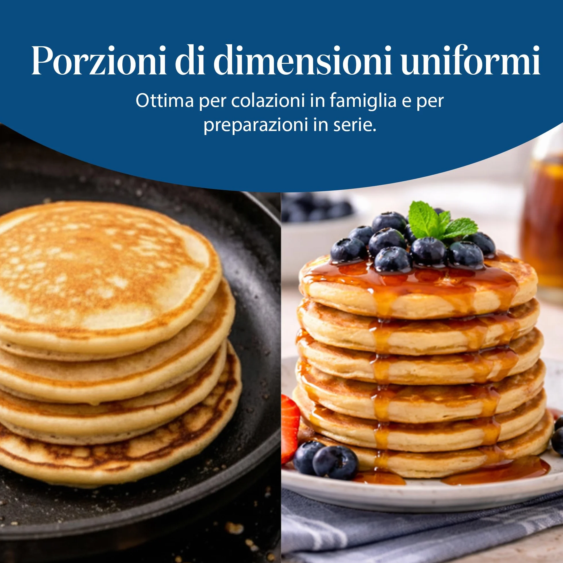 Joeji's Kitchen 4 Fori Padella Pancake 26cm - Induzione Antiaderent Padella Frittata Colazione - Nero