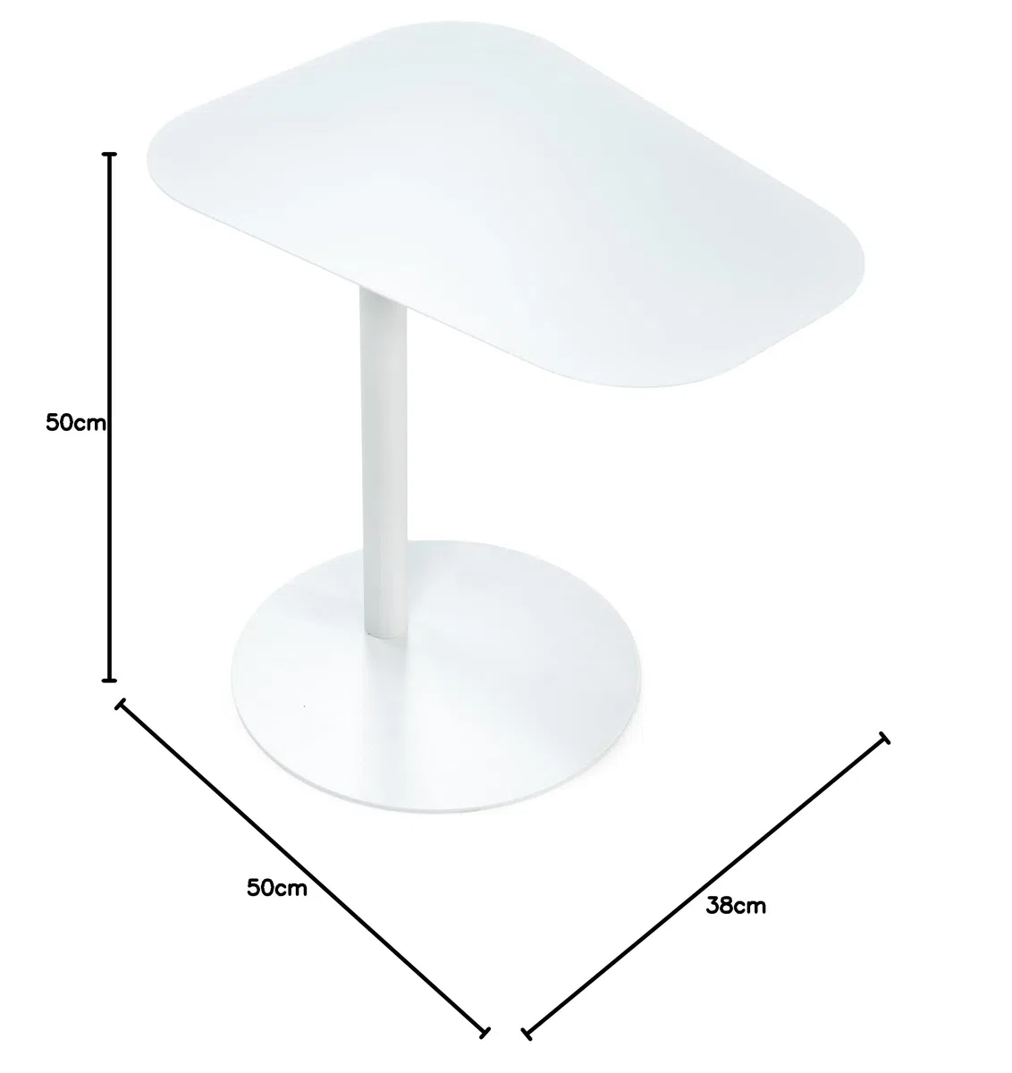 Spinder Design Noora - Tavolino laterale, colore: bianco, bianco scandinavo, altezza 50 cm