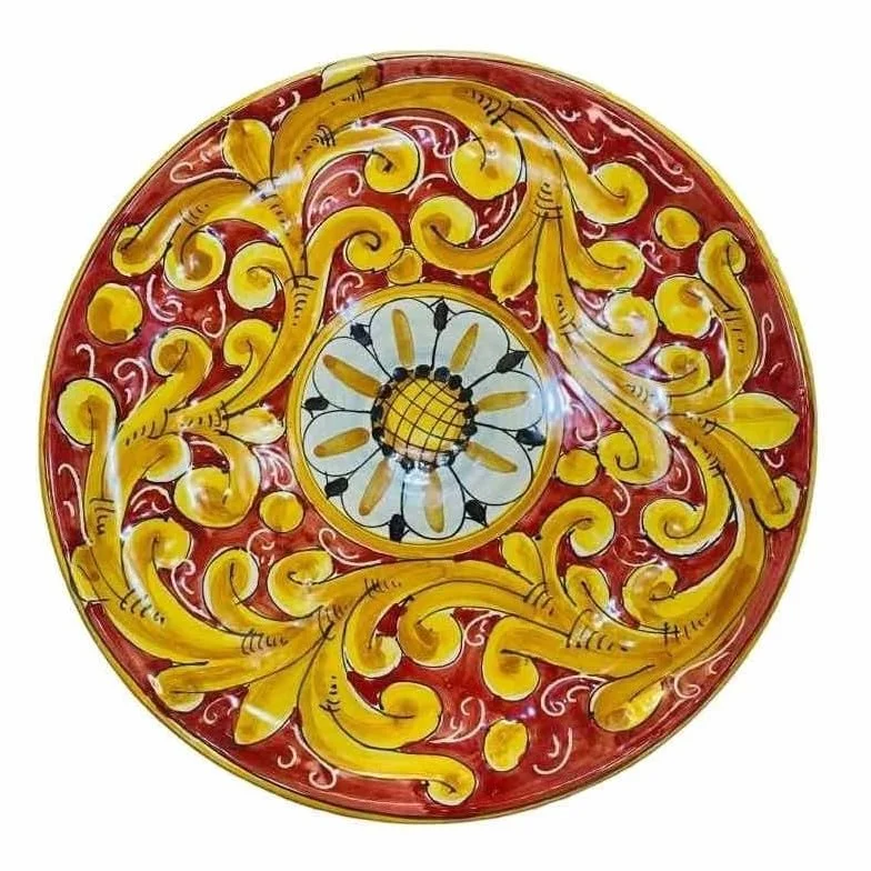 Piatto ornamentale in ceramica siciliana Ø 25 cm
