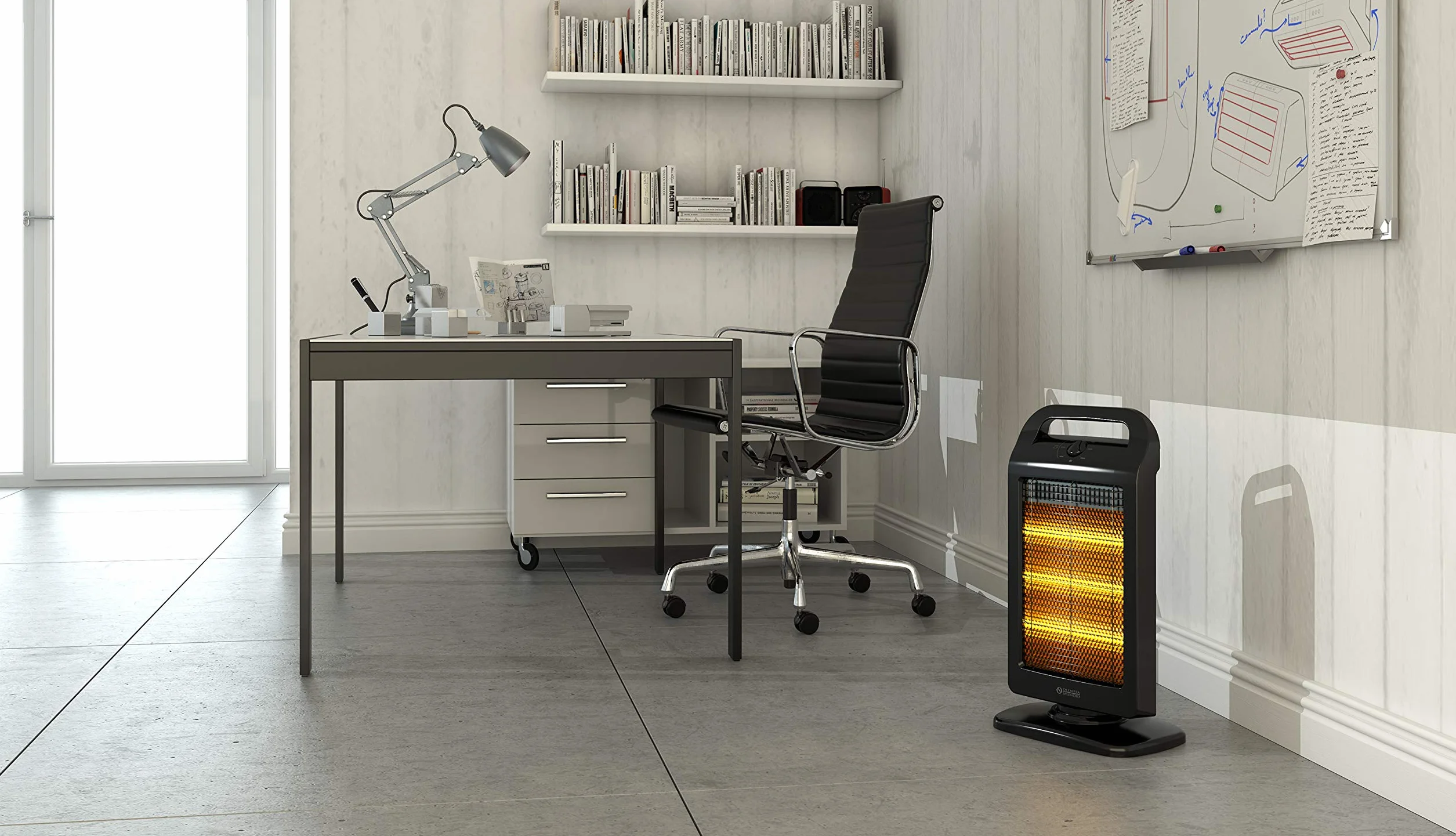 Olimpia Splendid 99545 Solaria Evo Stufa Alogena 1200 W Con Base Oscillante Nero