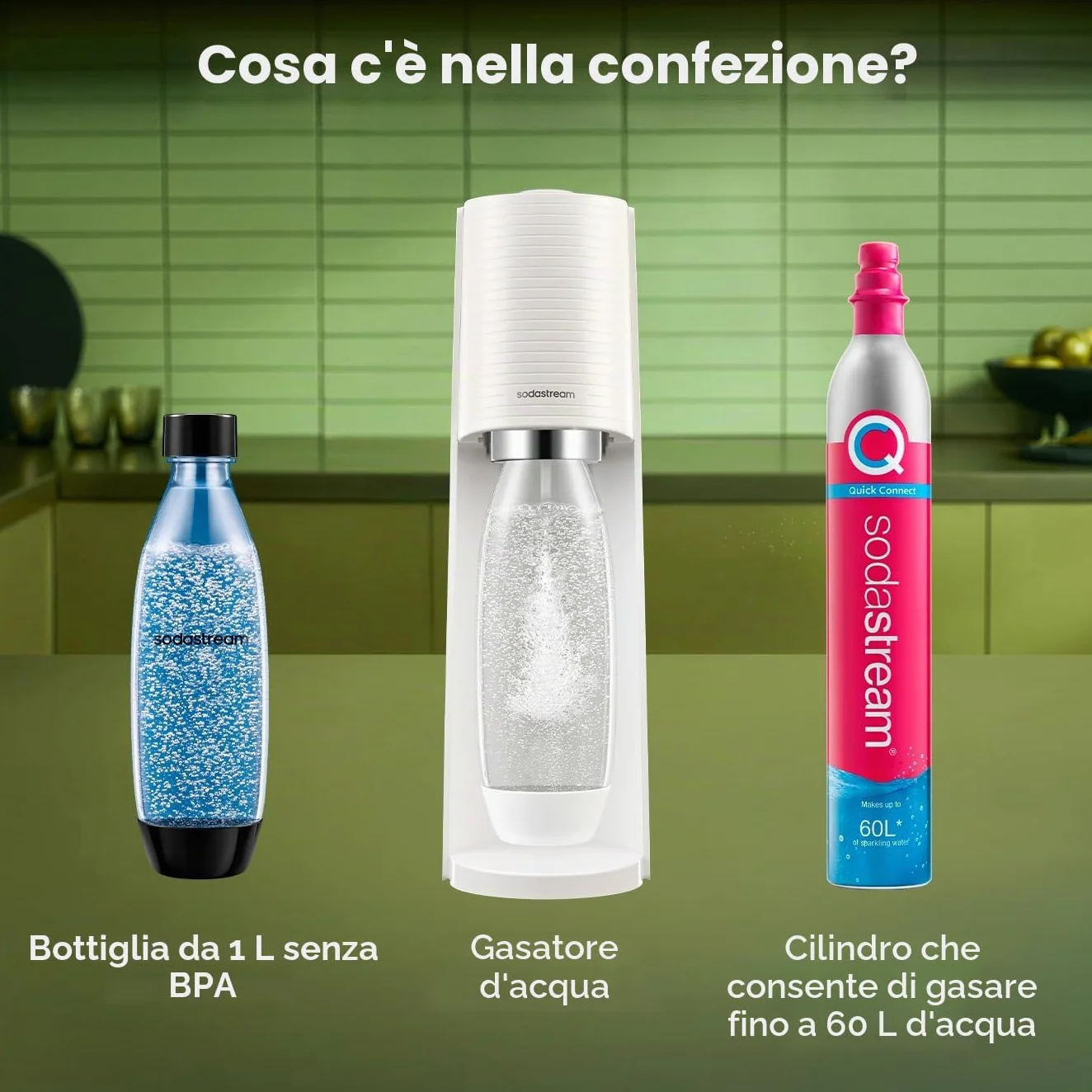 SodaStream Gasatore Terra White z butelką Fuse 1L i cylindrem Quick Connect