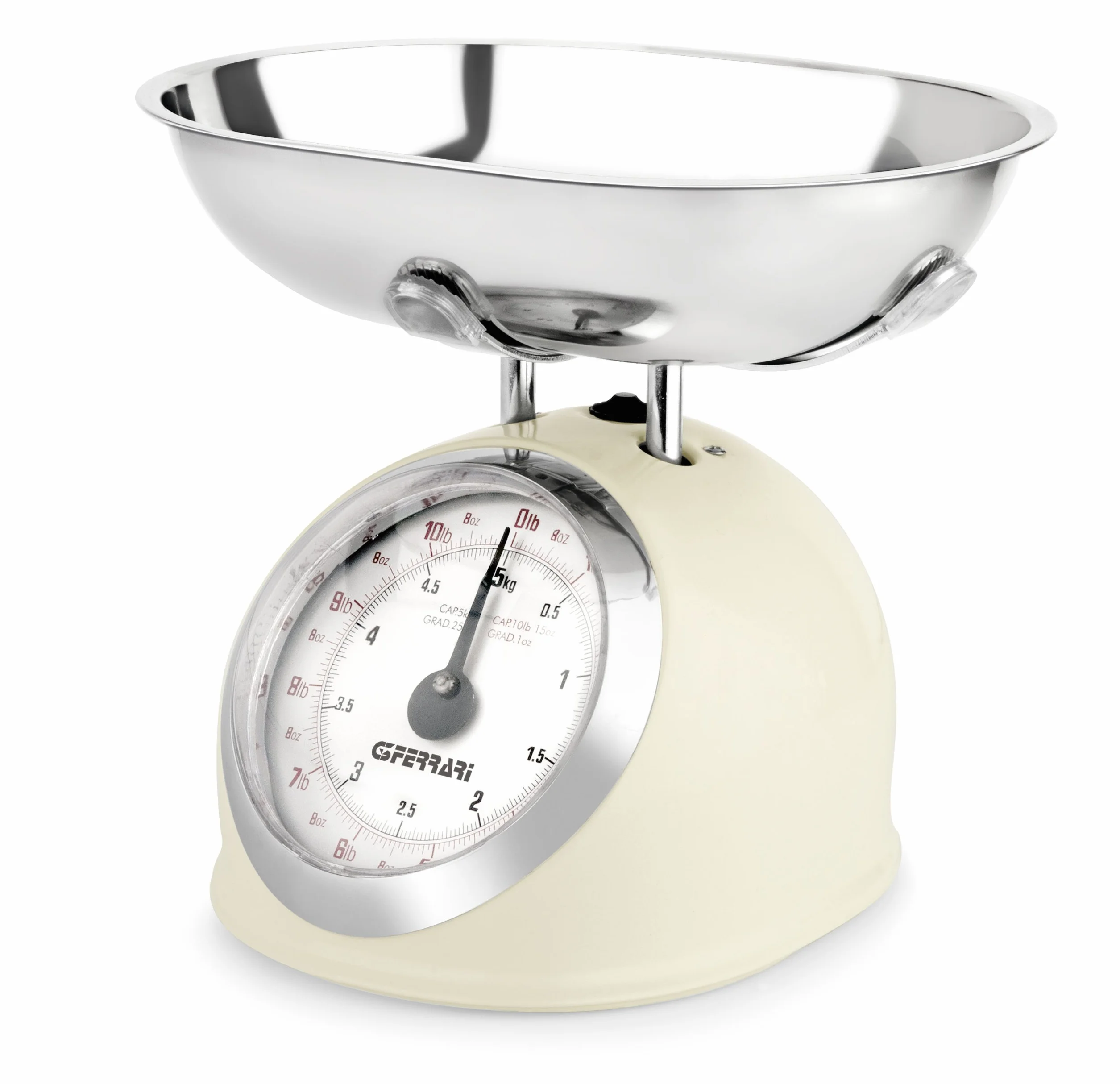 G3 Ferrari Bilancia Meccanica da Cucina Aska 5 kg Metallo Panna