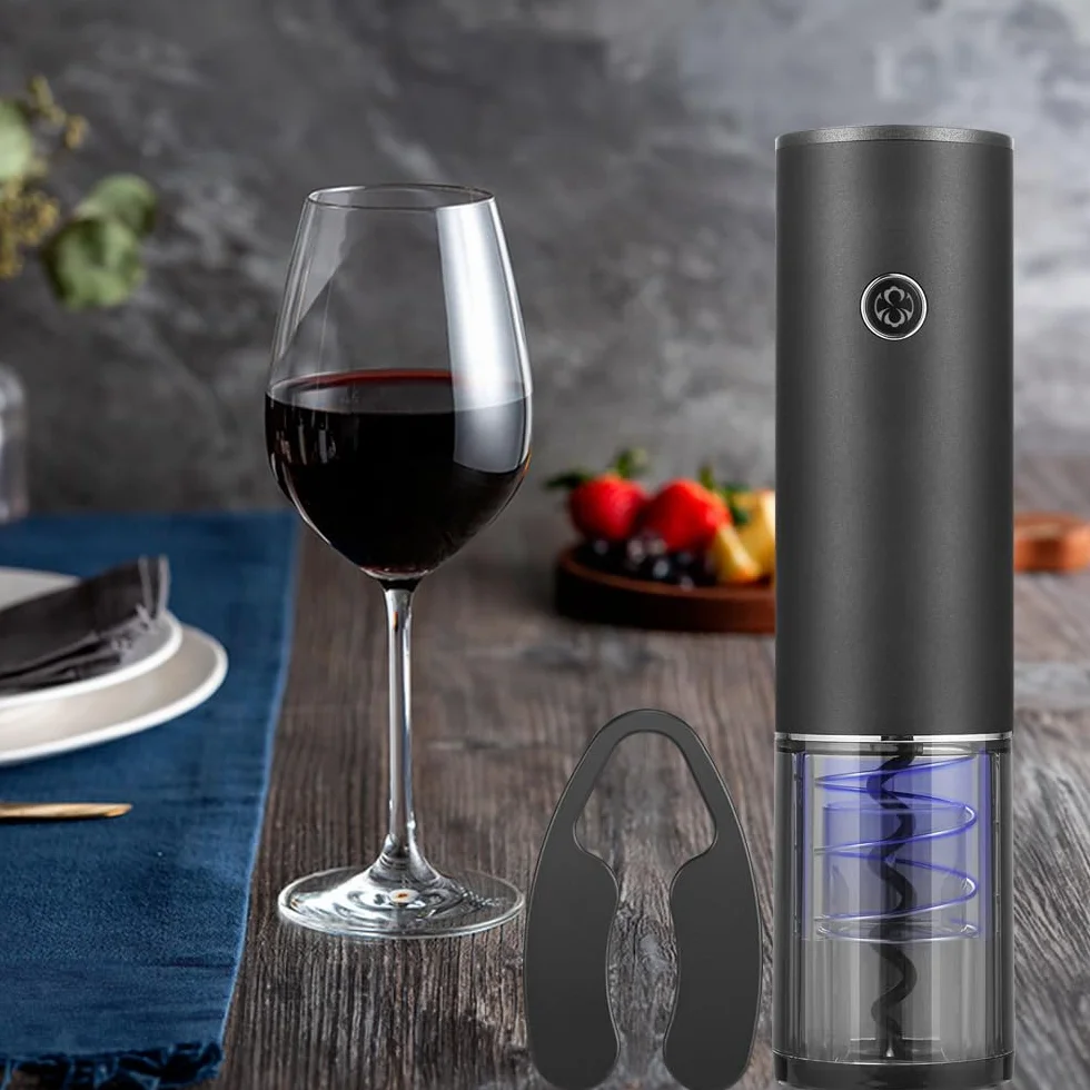 Cavatappi Elettrico Professionale Ricaricabile USB Nero con Taglia Capsule