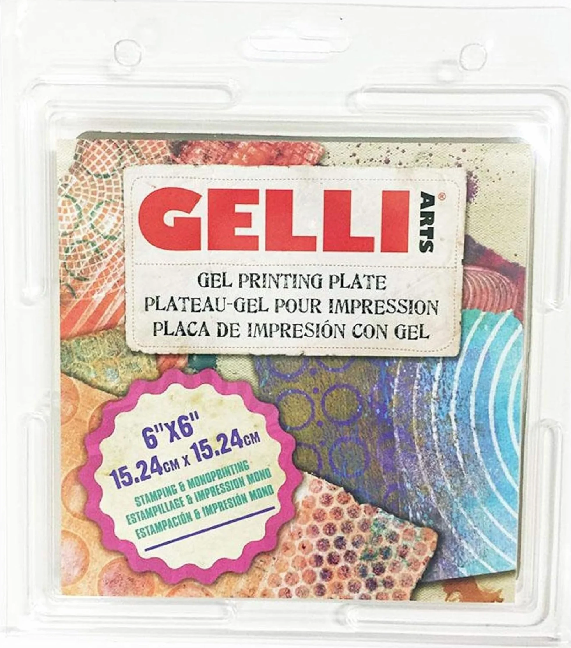 Gelli Arts GL6x6 Piastra per Stampa in Gel 15.24 x 15.24 cm