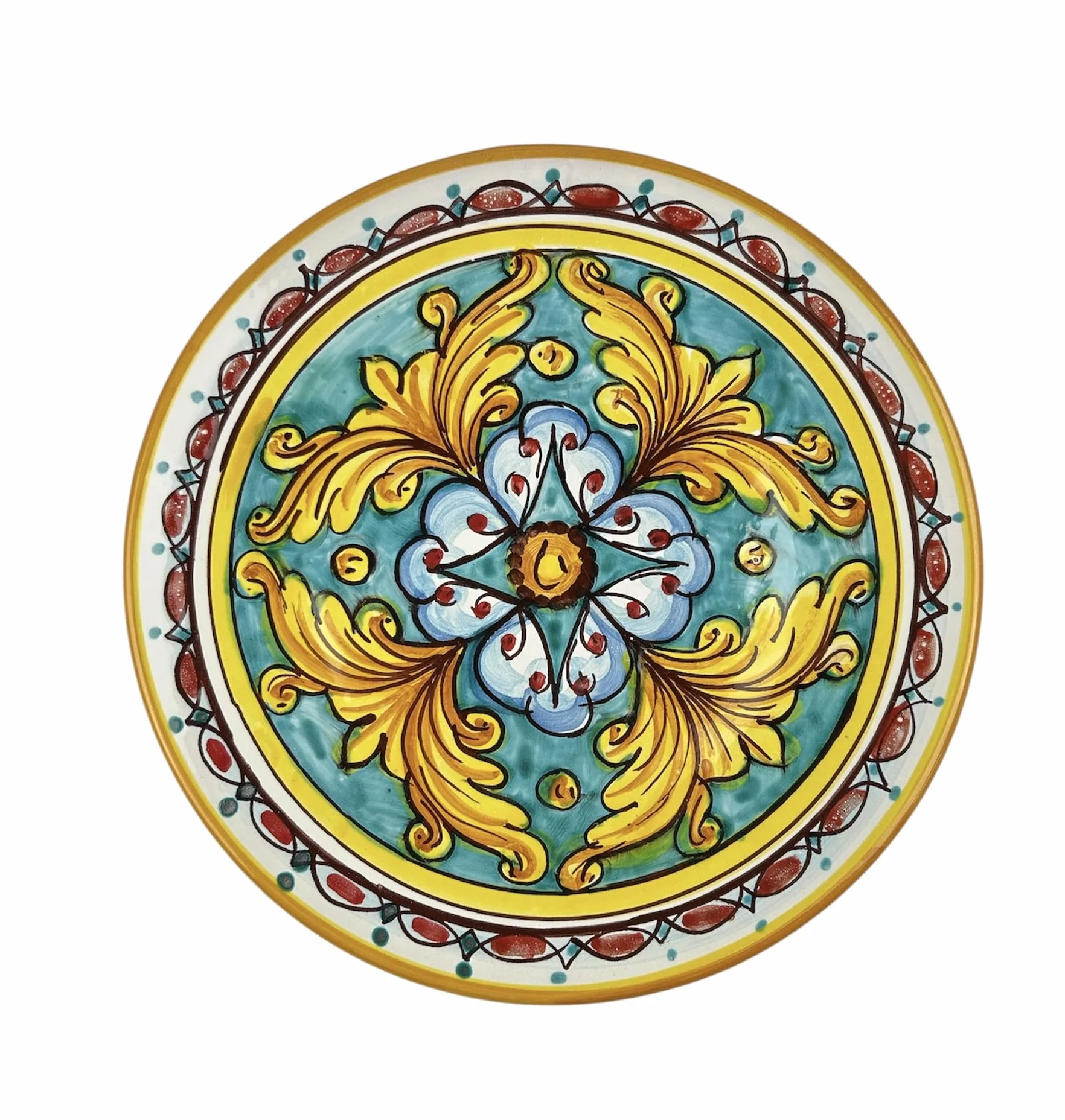 Mondocreazioni Piatto medio da muro in ceramica decorata a mano da ceramisti siciliani di Santo Stefano di Camastra gomes art 13