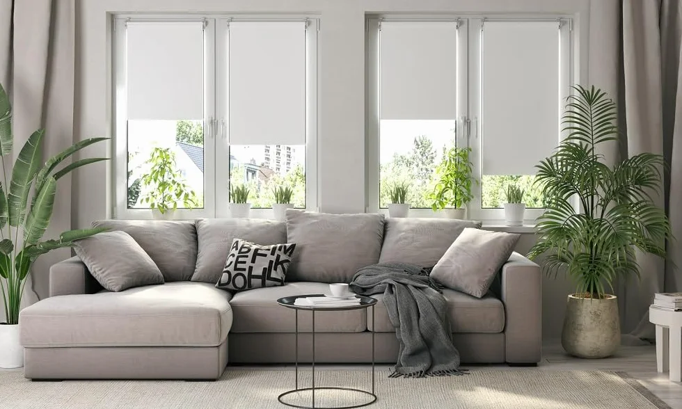 Sonello Tenda a rullo oscurante Klemmfix senza Forare 50cm x 130cm crema, Blackout