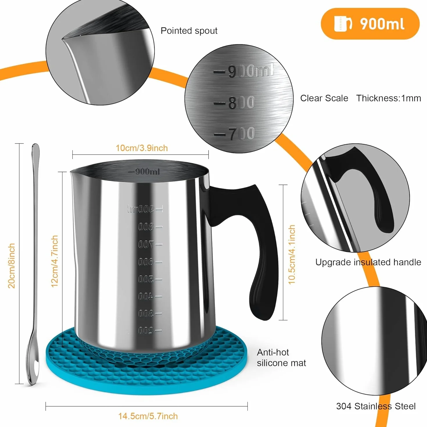 Kit per realizzare candele cera di soia DIY vasetto 900 ml supporto stoppino termometro