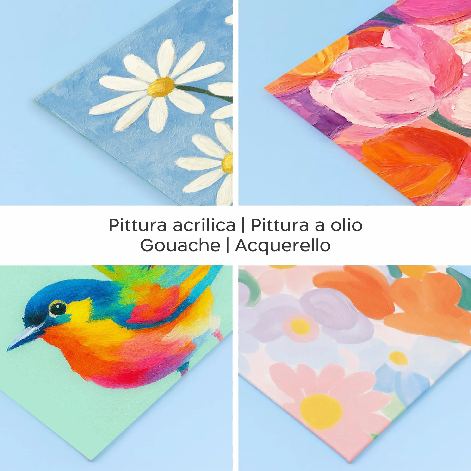Zenacolor Tela per Dipingere 30x40cm Set da 10 280g/m² 100% Cotone Pittura Acrilica Olio Tempera