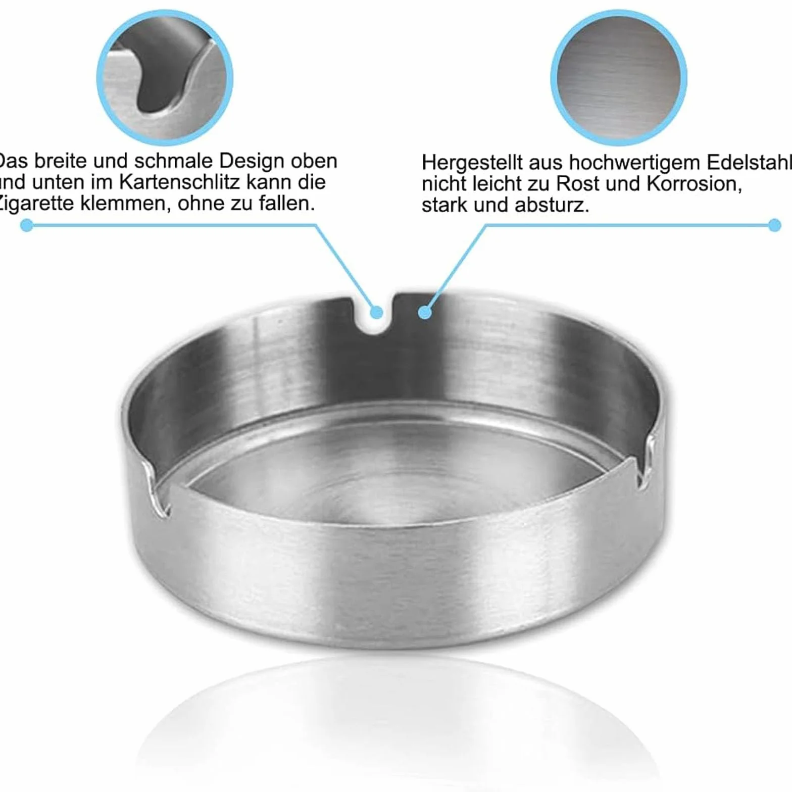 Posacenere Rotondo in Acciaio Inox 8 cm Confezione 16