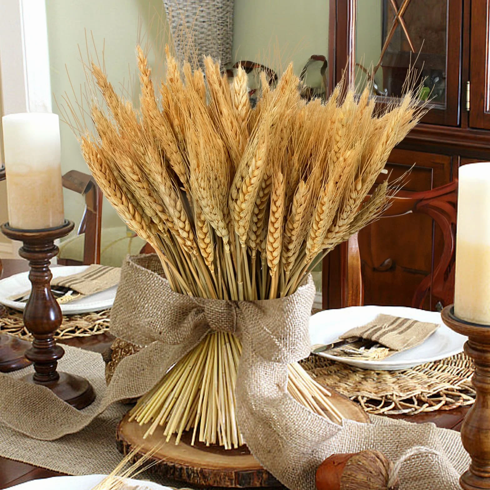 300 Pezzi Spighe di Grano Decorative Fiori Secchi per Decorazione Casa Matrimonio