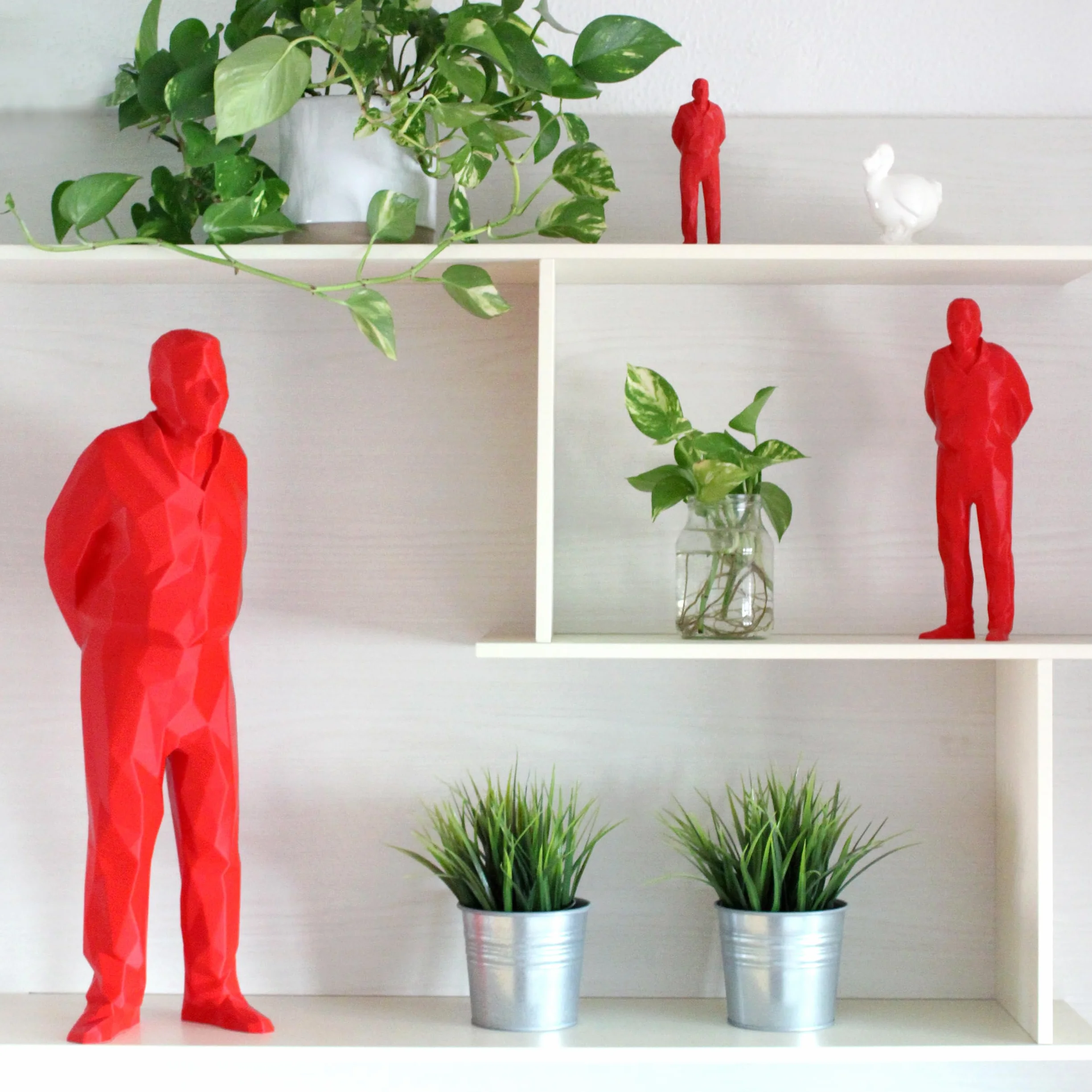 Superstuff Umarell Original Statuetta Pensionato da Scrivania Rosso Giallo Verde