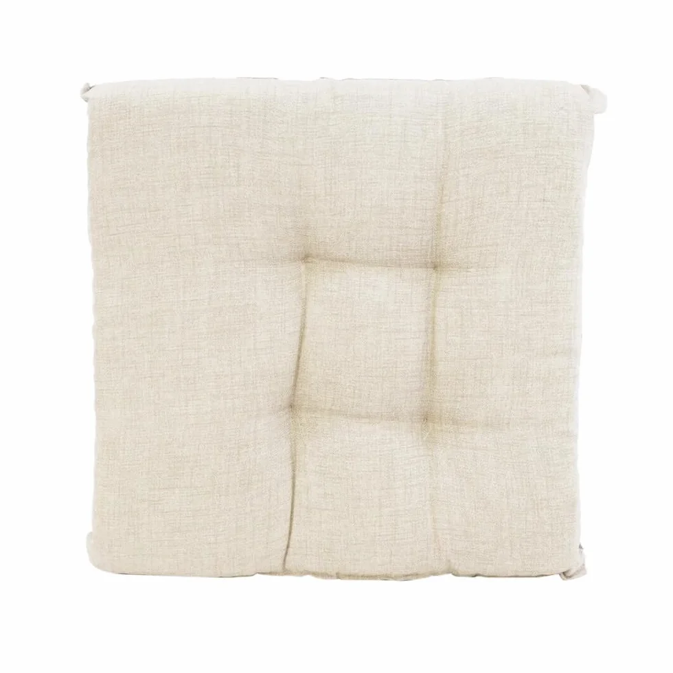 VIRSUS Set 6 Cuscini per Sedie a 4 Punti 40x40 cm, Coprisedia da Cucina con Lacci, Imbottitura Poliestere e Rivestimento Cotone, Made in Italy Beige Fantasia