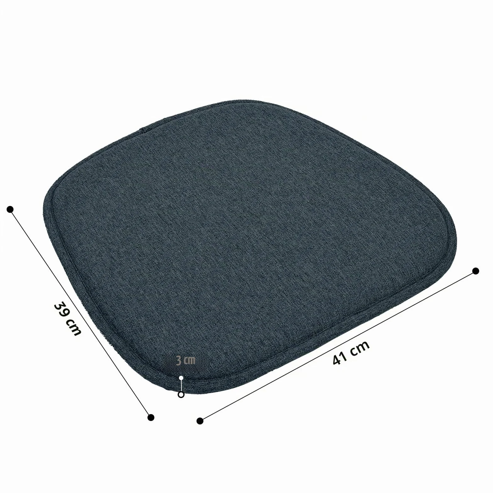 Cuscini Antiscivolo per Sedie 41x39 cm Set di 2 Nero