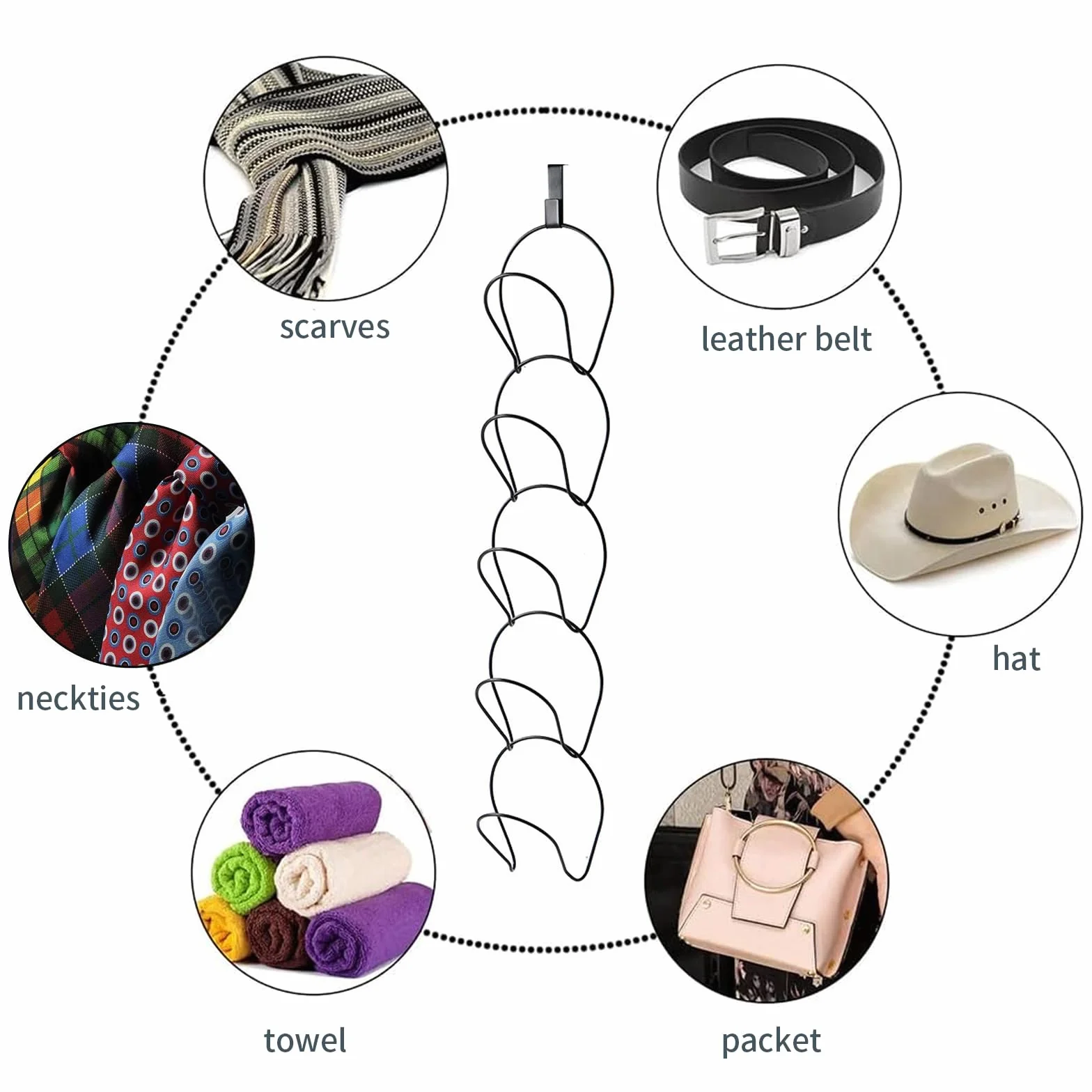 15 Pezzi Porta Cappelli da Porta Espositore Cappelli, Organizer per Appendi Cappelli, Portacappelli da Muro, Appendiabiti Ganci per Cappelli da Baseball, Sciarpe, Vestiti, Cravatte (Nero)