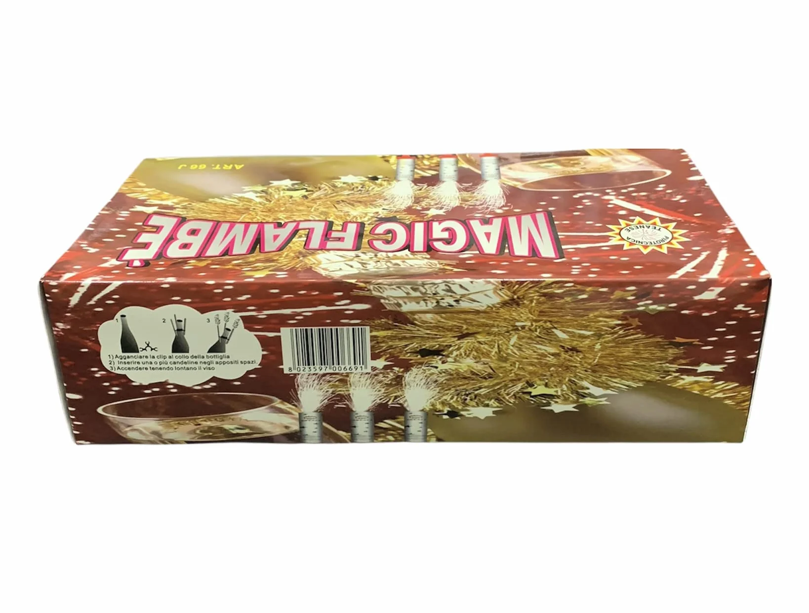 CANDELINE MAGIC FLAMBE PARTY TORTA 12cm F1 USO INTERNO ED ESTERNO