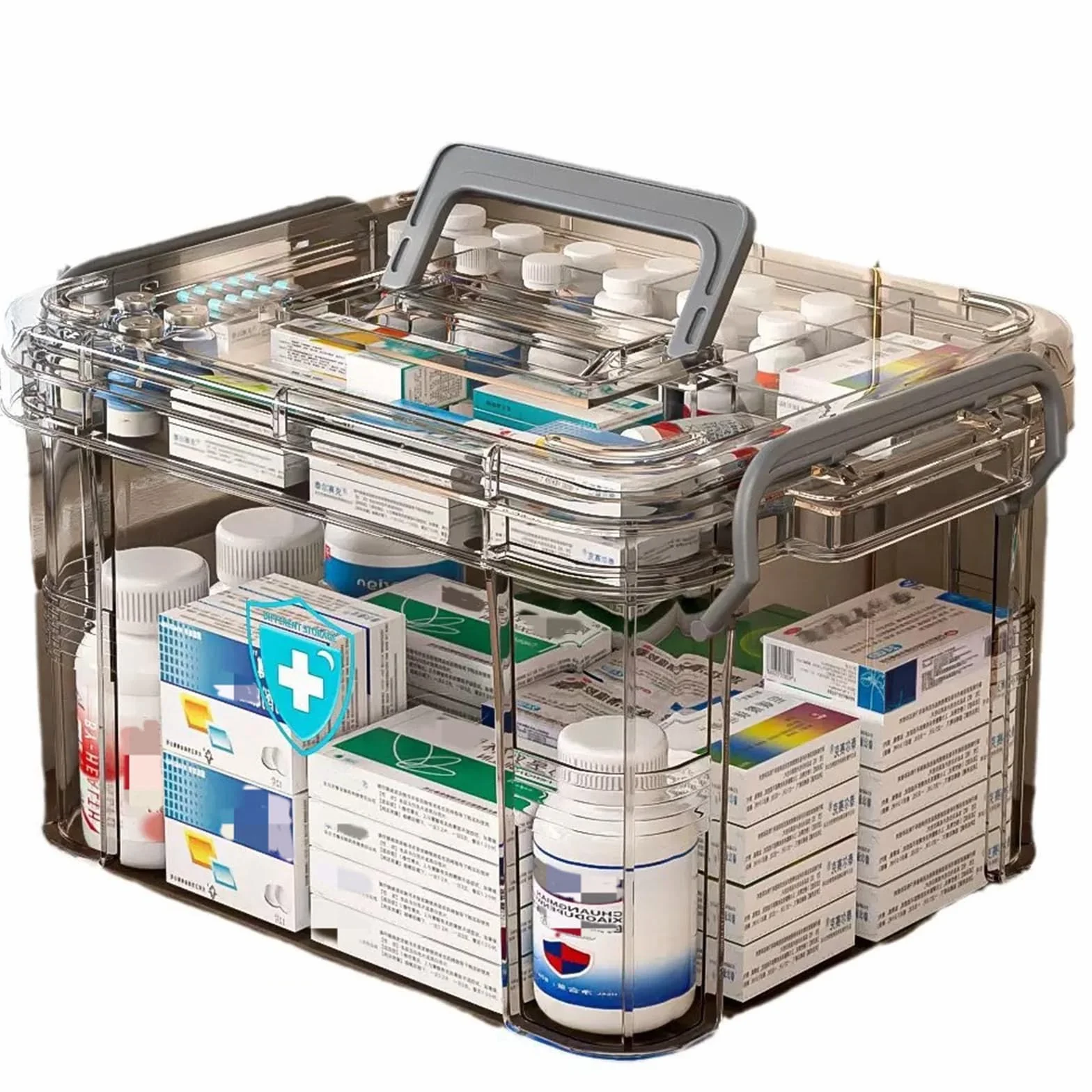 Scatola per medicinali 31x21x15cm Grigio chiaro L