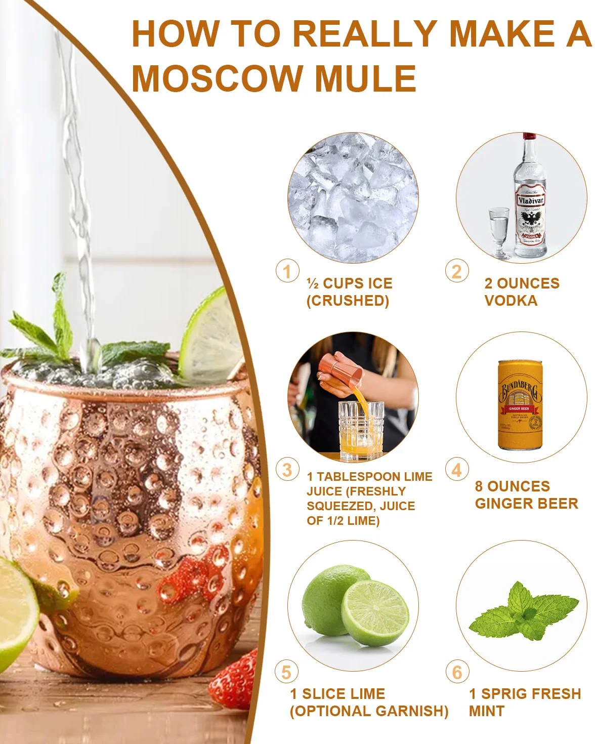 LIVEHITOP Moscow Mule Bicchieri Rame Set of 2 530ml Tazze Cocktail Bar