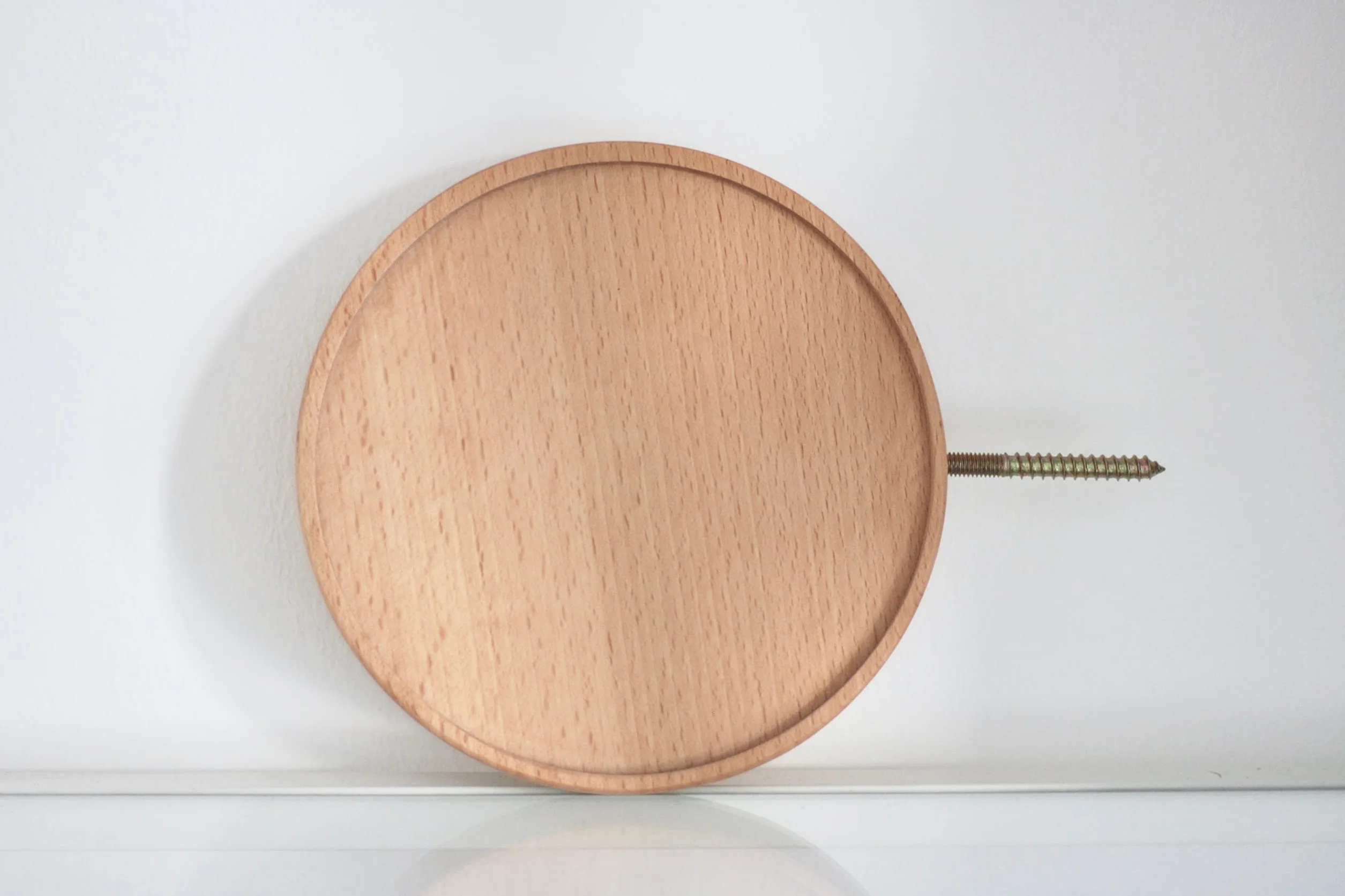 Scaffali da Parete Rotondi Galleggianti Decorazione Pannelli Legno Design Moderno Confezione da 2 Ø15 cm